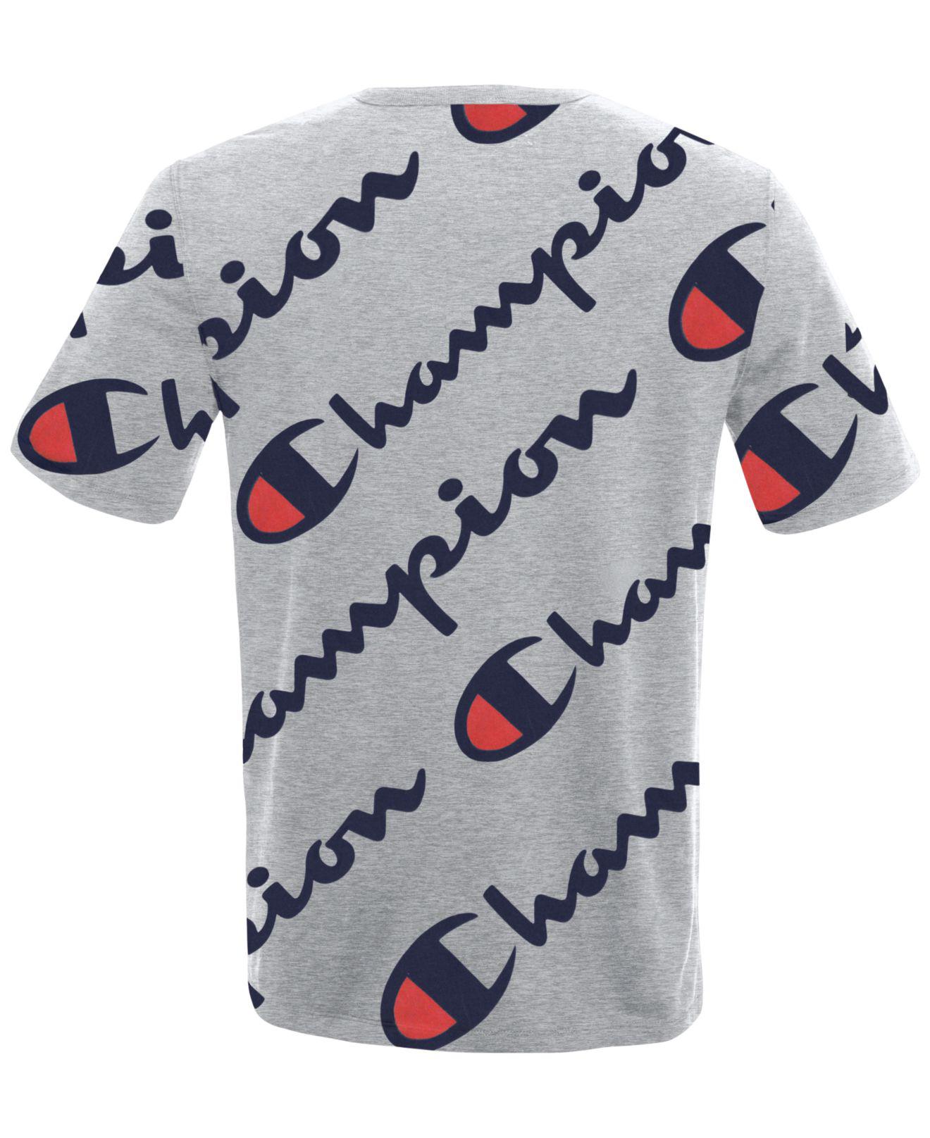 Champion Heritage All Over Print T-shirt in Gray for Men | Lyst