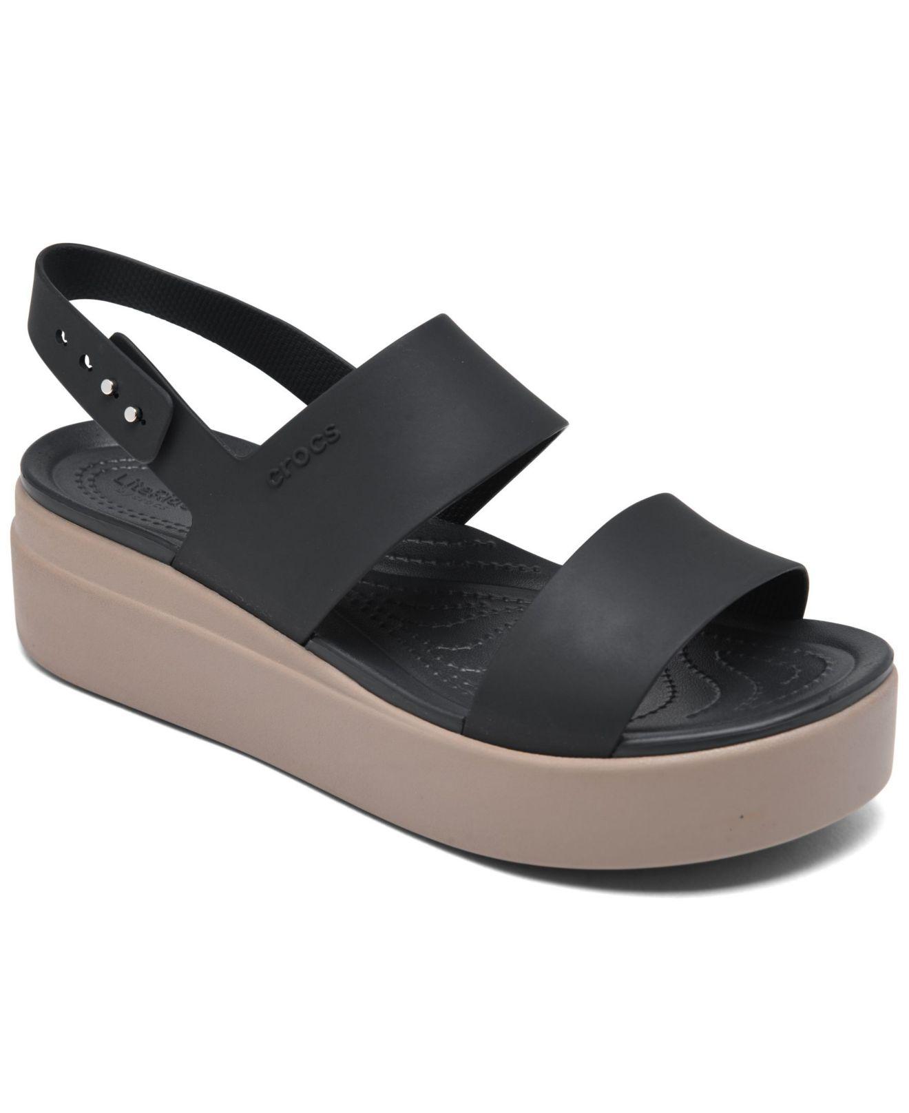 Crocs™ Synthetic Brooklyn Low Wedge Sandals From Finish Line in Black ...