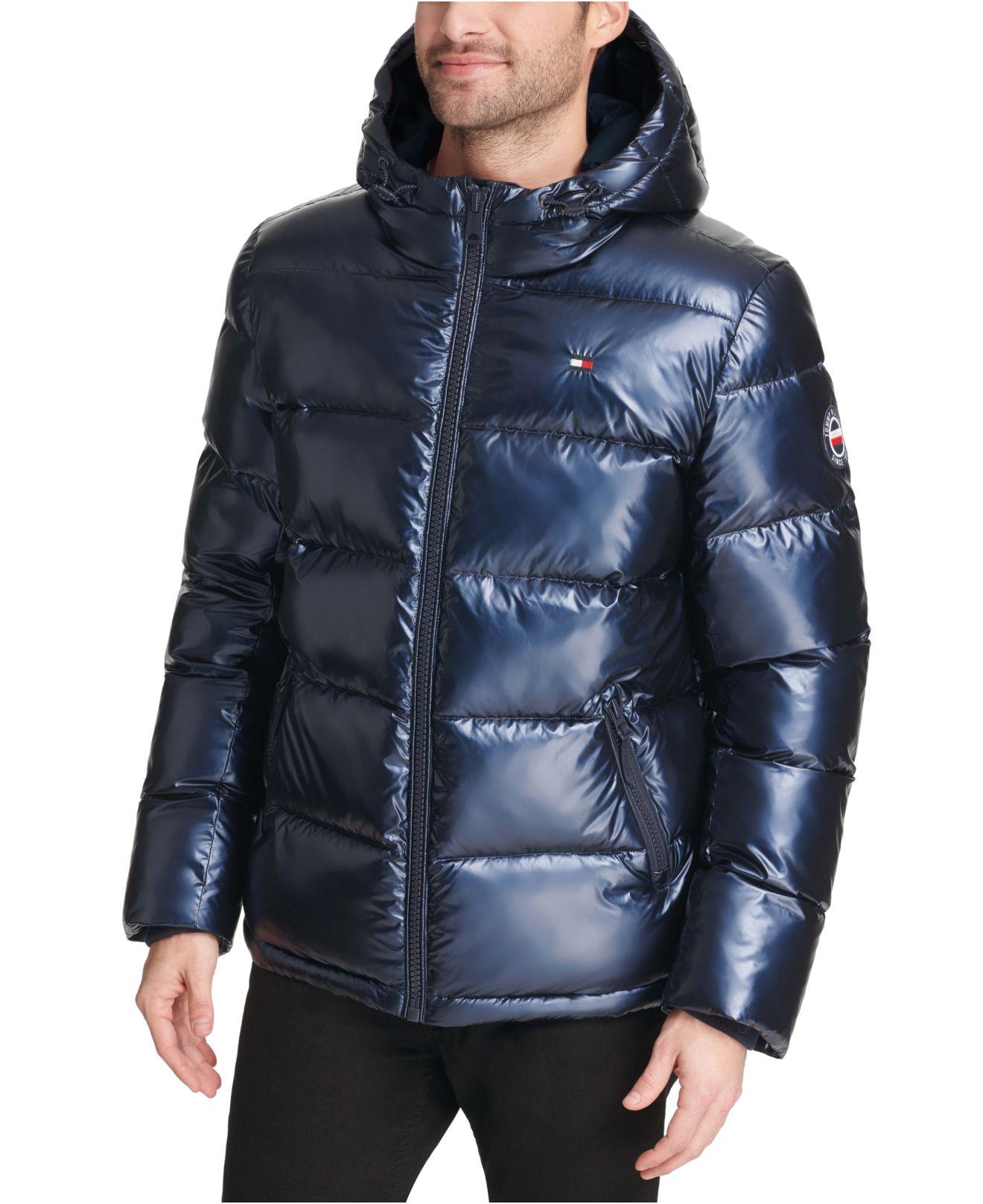 Tommy Hilfiger Synthetic Pearlized Performance Hooded Puffer Coat in ...