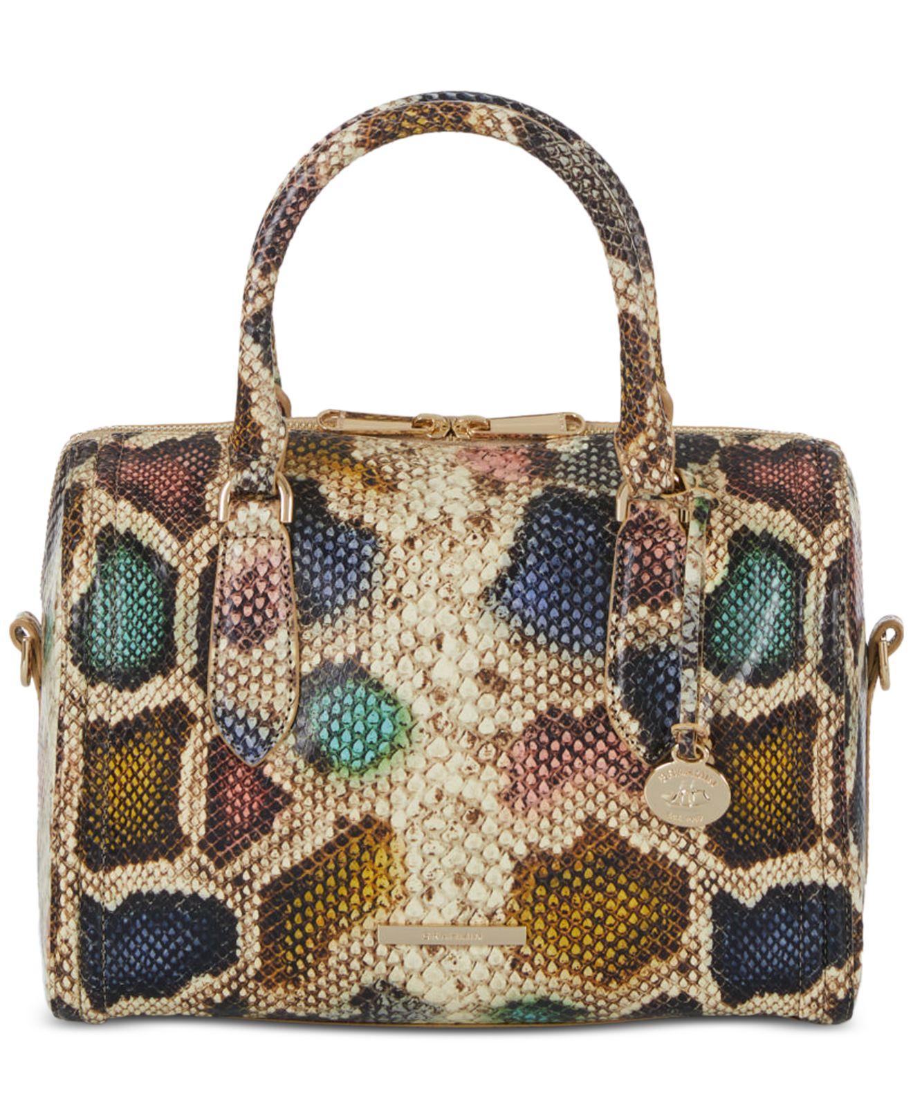 Brahmin Stacy Multi Caloosa Leather Satchel in Metallic Lyst