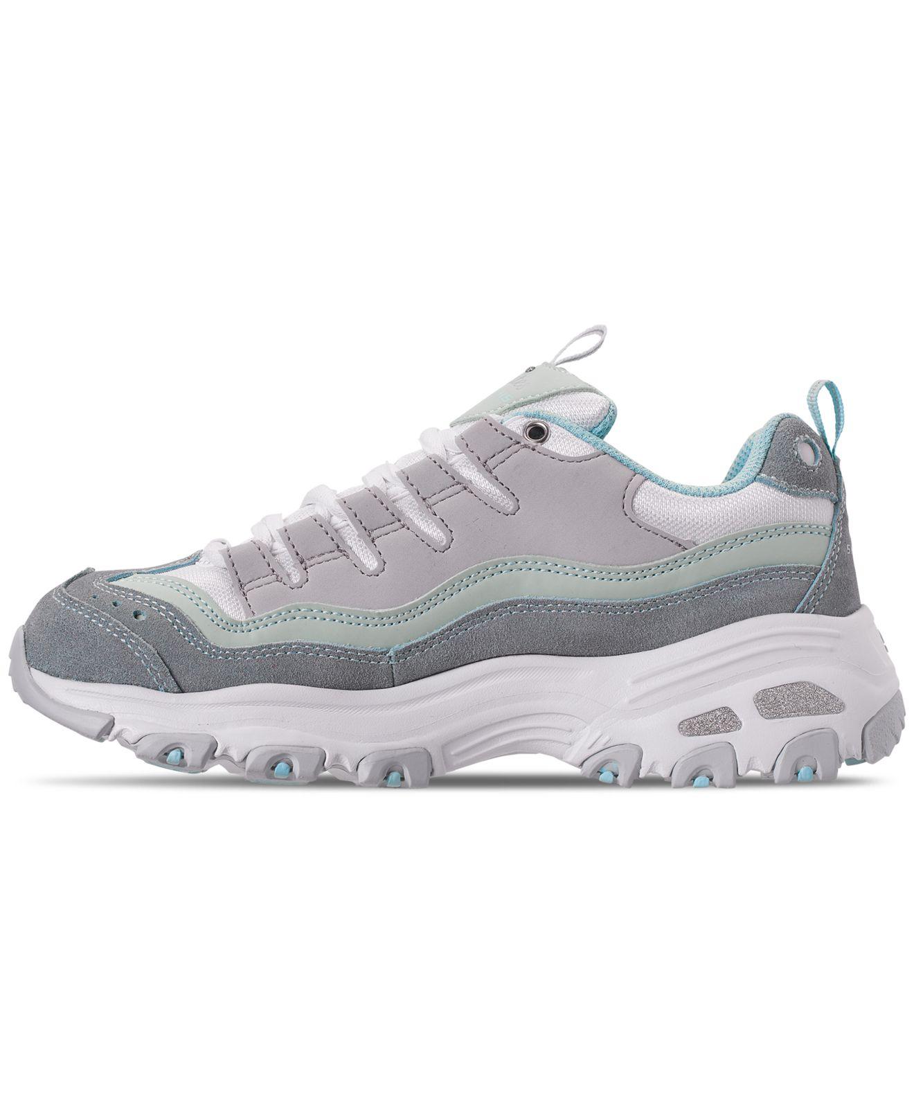 Skechers Leather D'lites - Sure Thing Walking Sneakers From Finish Line in  Light Blue/Grey (Gray) - Save 68% - Lyst