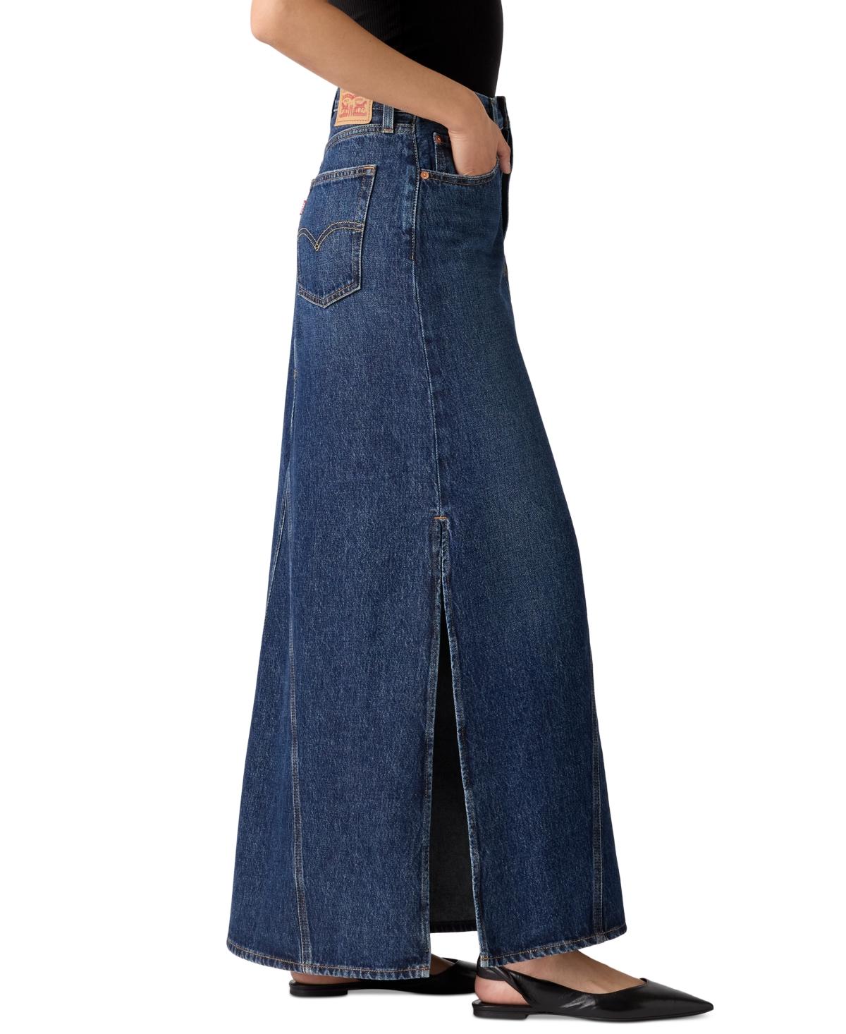 Long Denim Skirt Macy's Long Skirts On Sale Winter Skirts 90s Long Winter  Skirts 90s Denim Long Skirt Outfit
