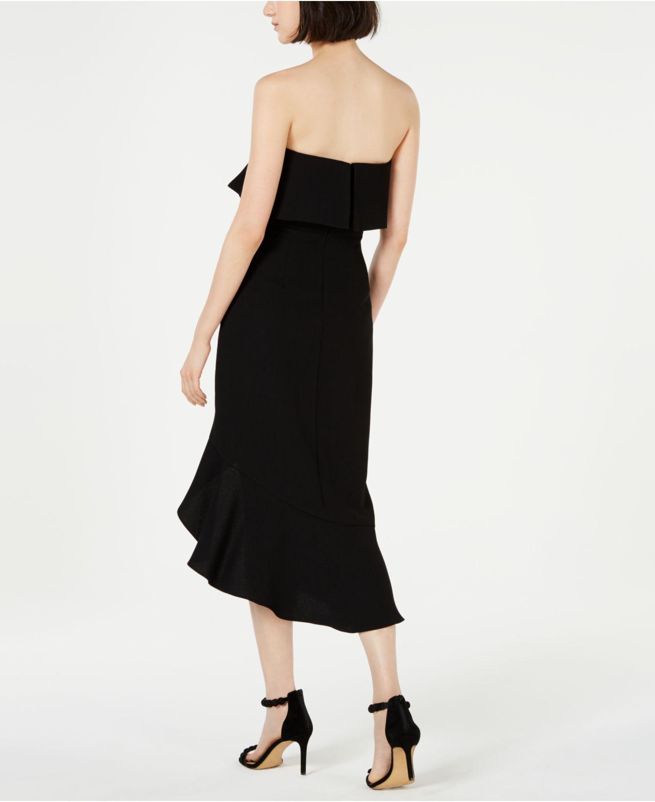xscape crepe bustier ruffle dress