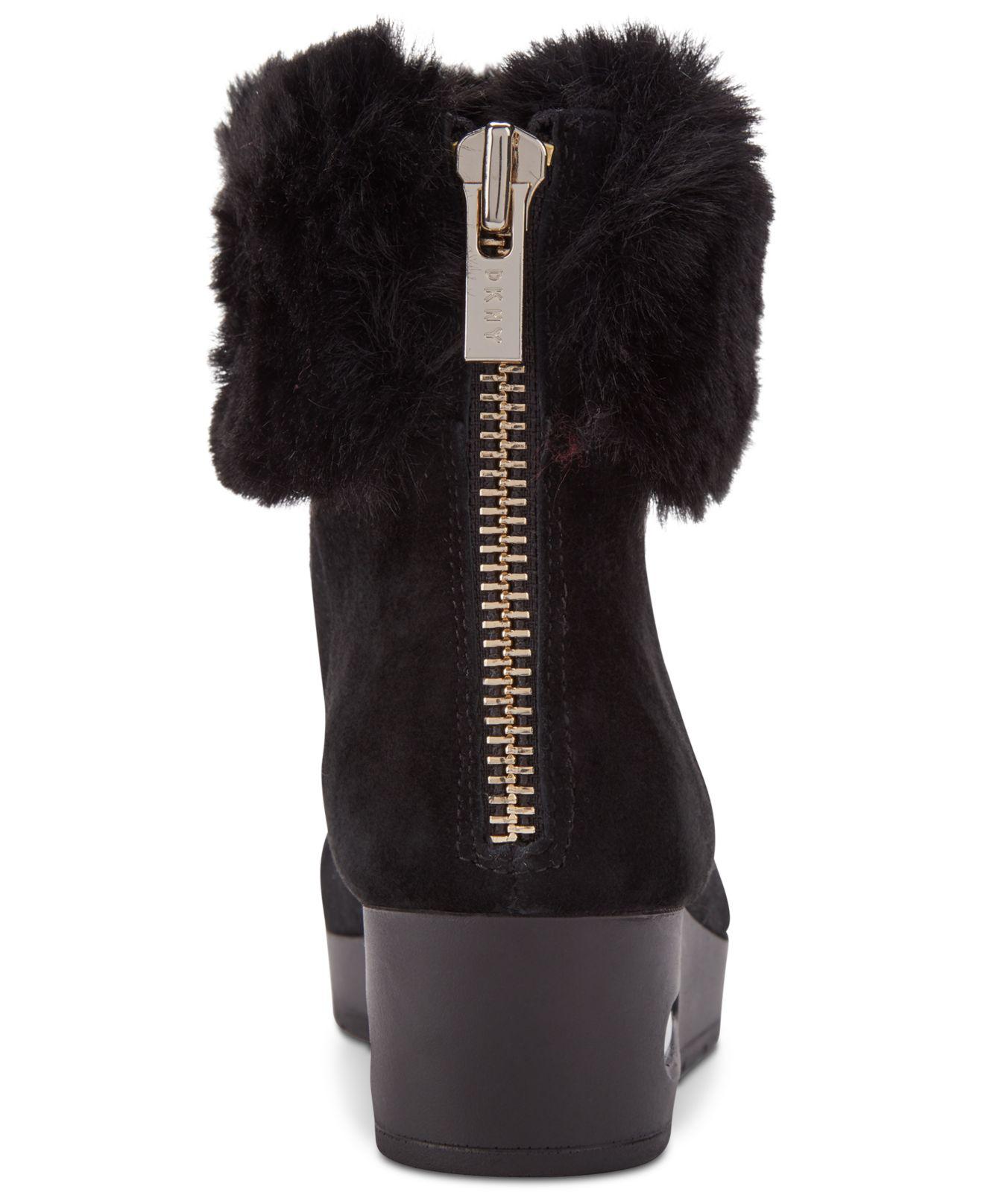 dkny aron wedge booties