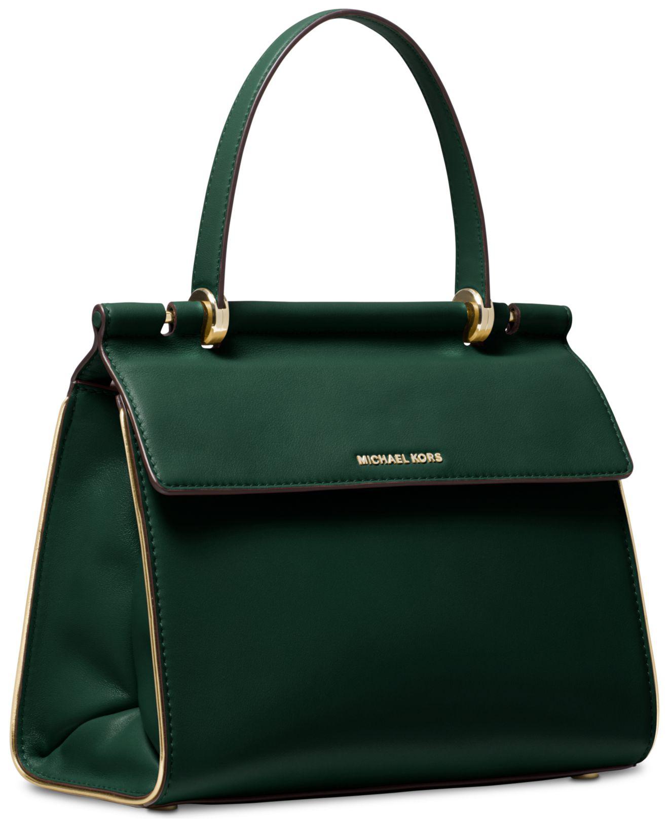 michael michael kors jasmine polished leather top handle satchel