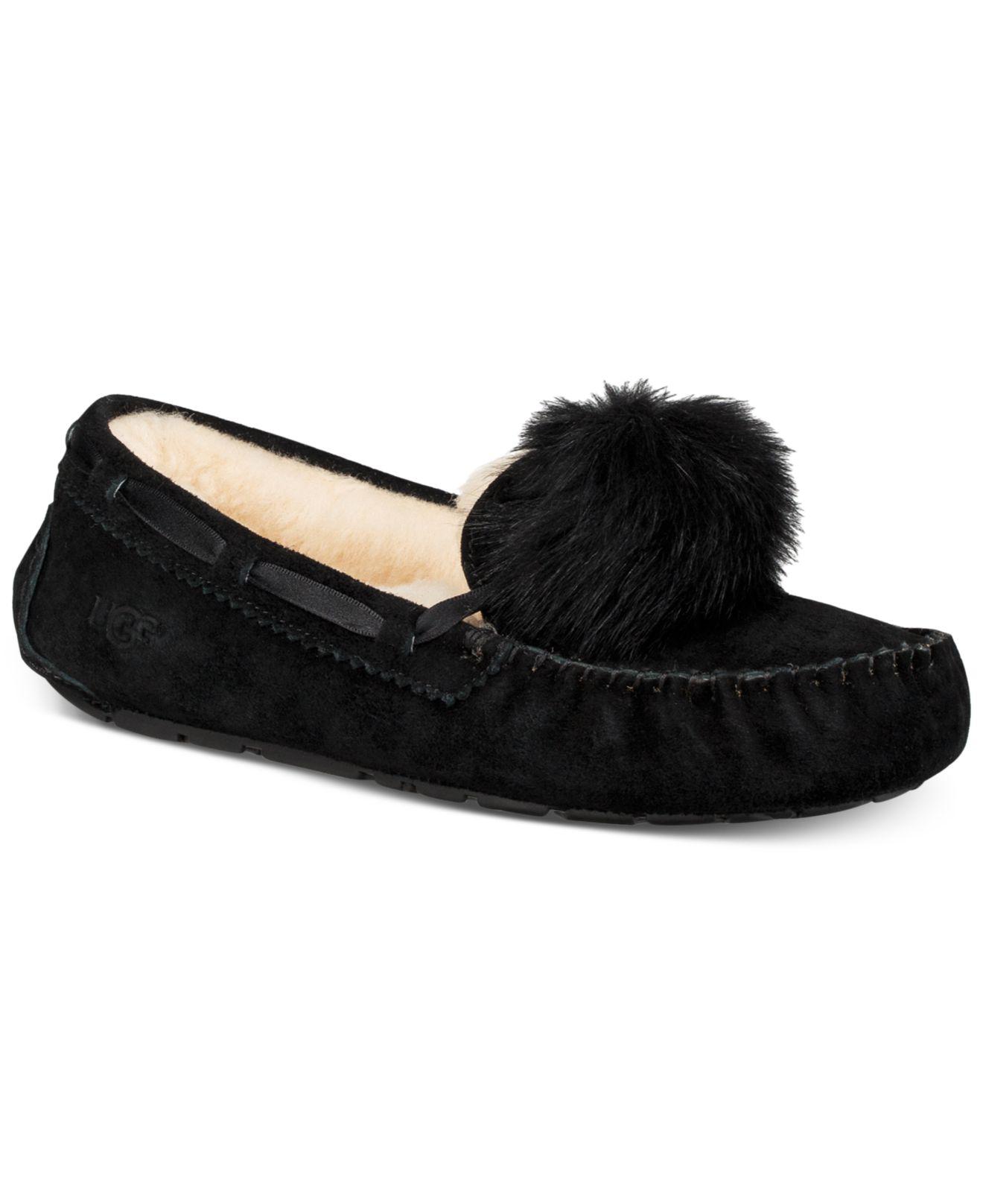 dakota genuine shearling pompom slipper