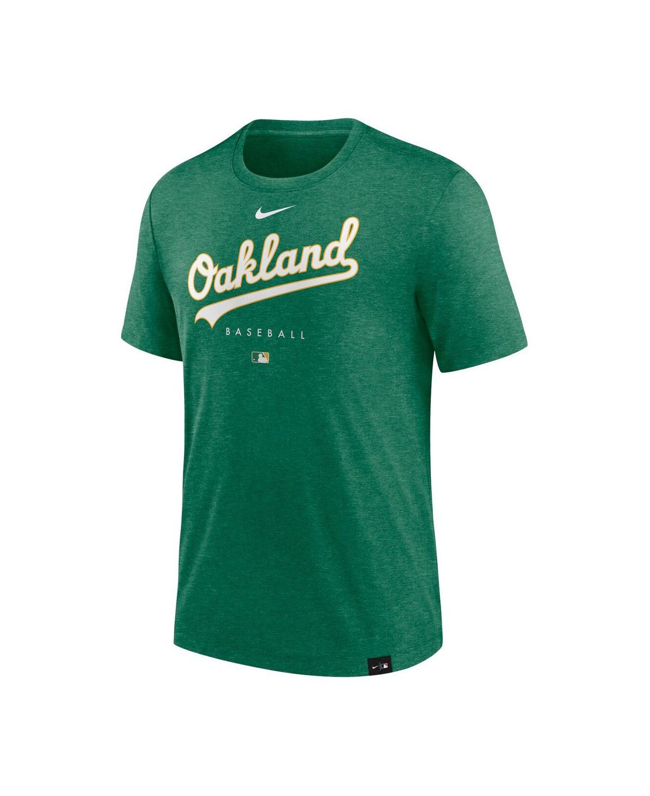 Nike Heather Green Oakland Athletics Authentic Collection Early Work  Performance Tri-blend T-shirt for Men