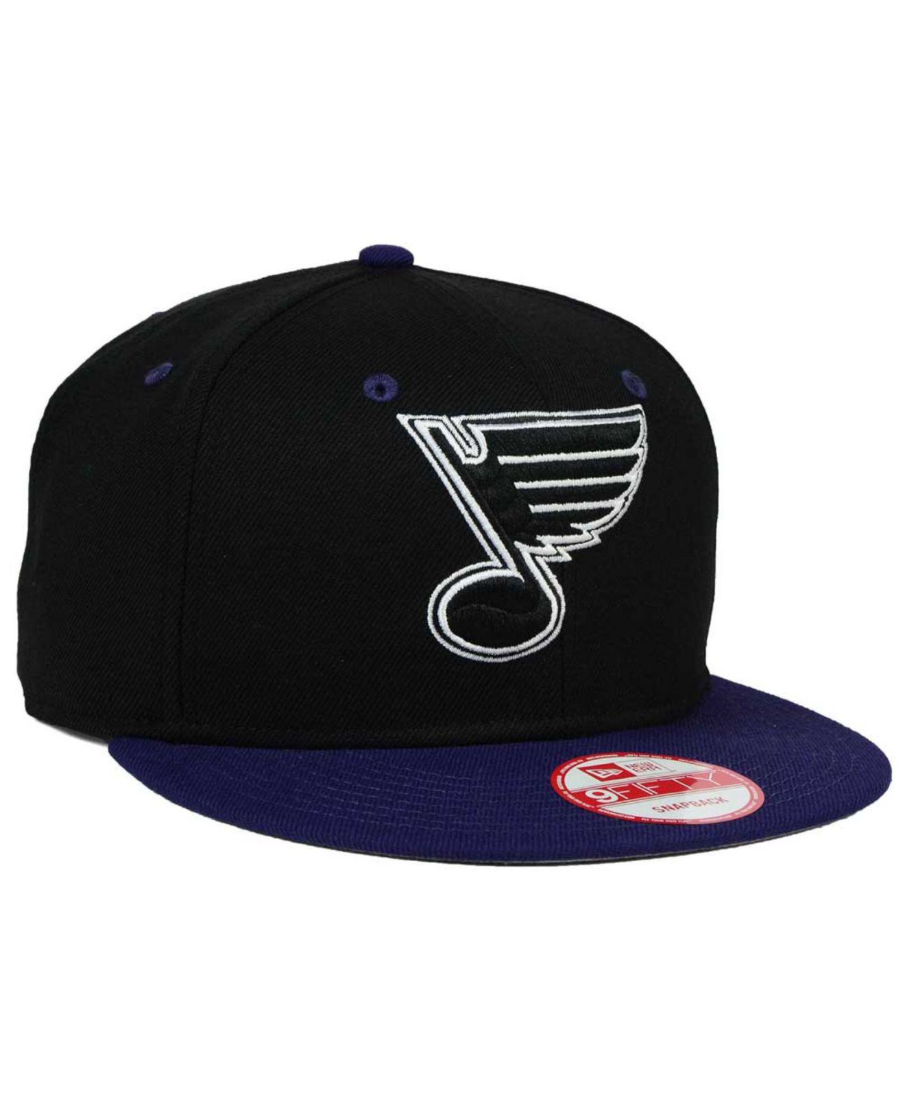 KTZ St. Louis Blues Black White Team Color 9fifty Snapback Cap for