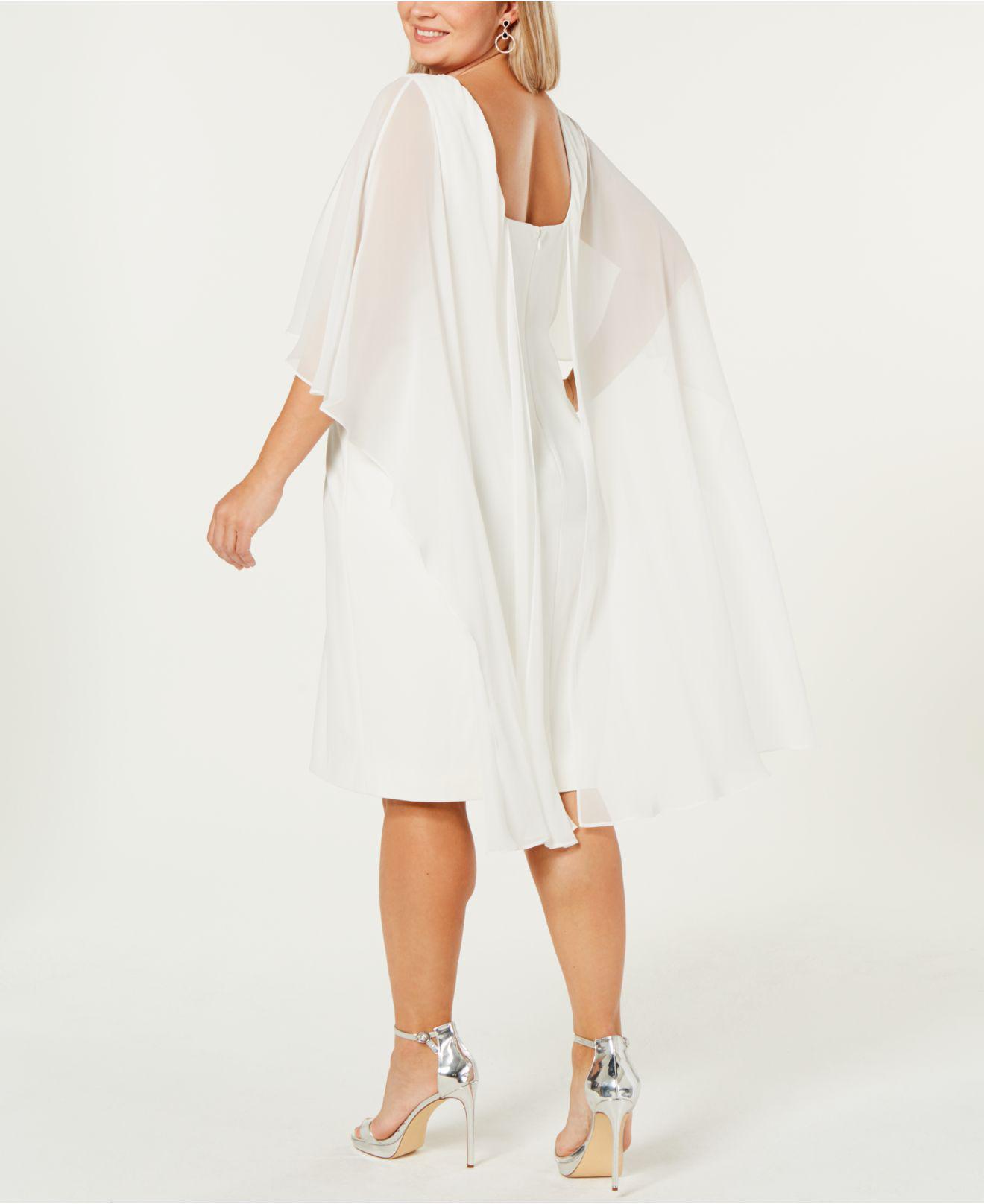 Calvin Klein Plus Size Capelet Sheath Dress - Macy's