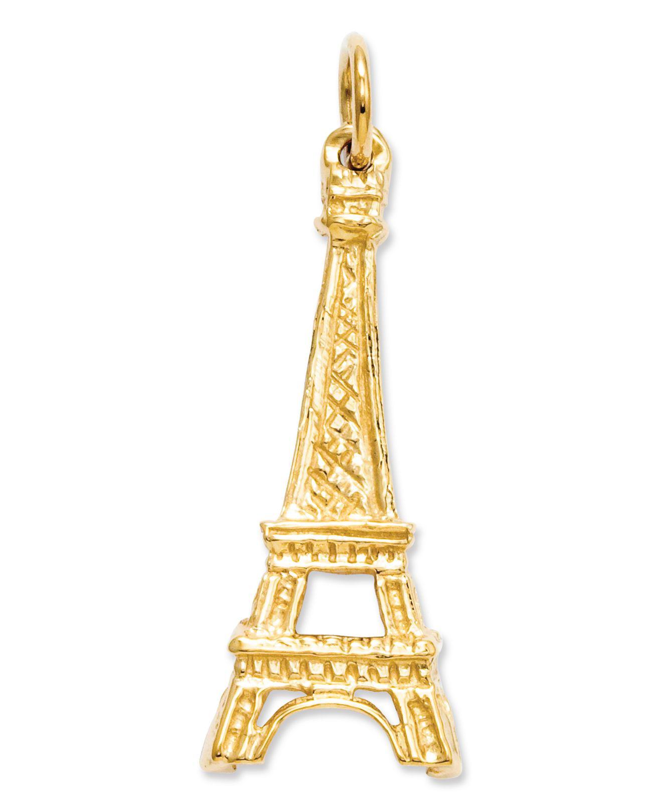 Macy's 14k Gold Charm, Solid Eiffel Tower Charm in Metallic Save 55 Lyst