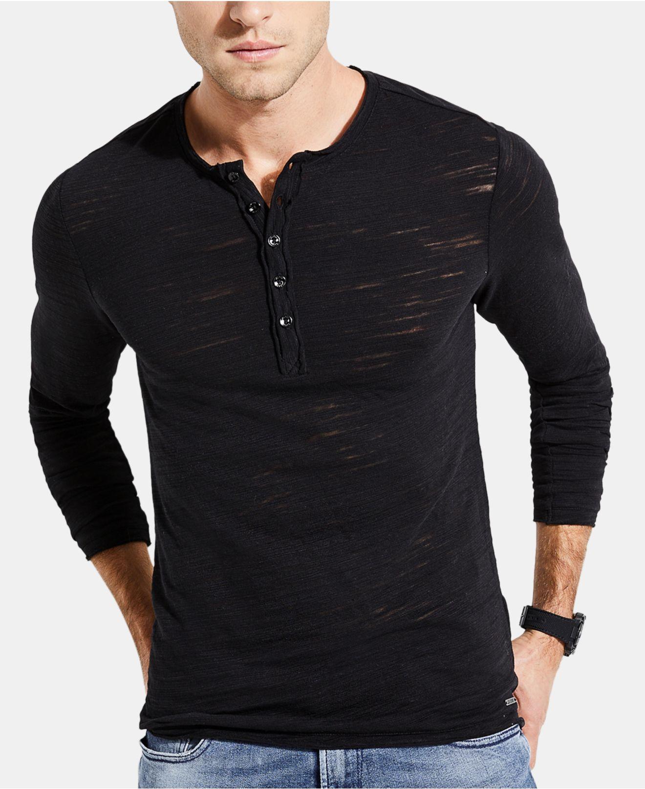 guess henley shirt