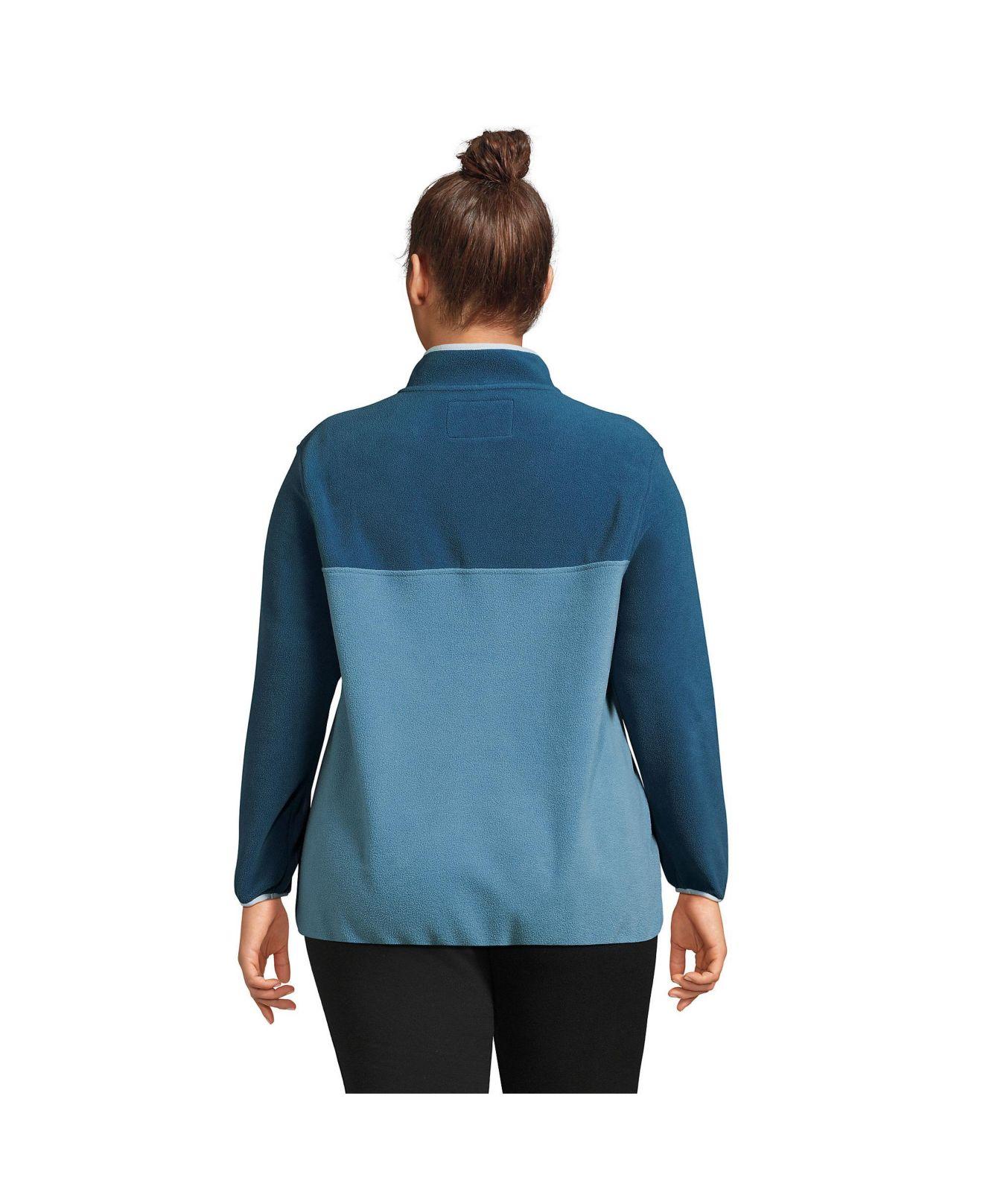 lands end women's heritage fleece snap neck pullover top