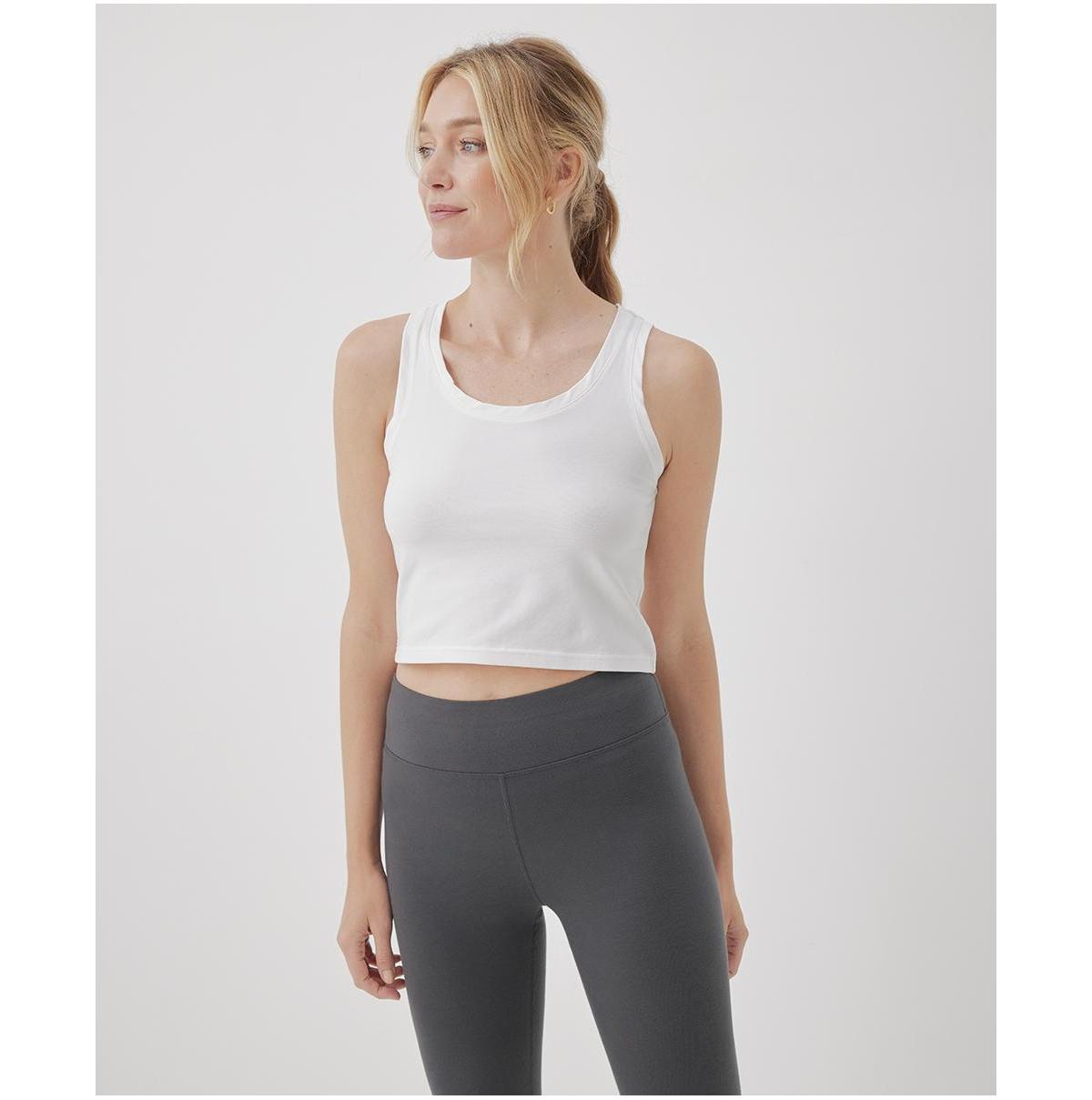 Pact Cotton Cool Stretch Fitted Lounge Tank in Gray