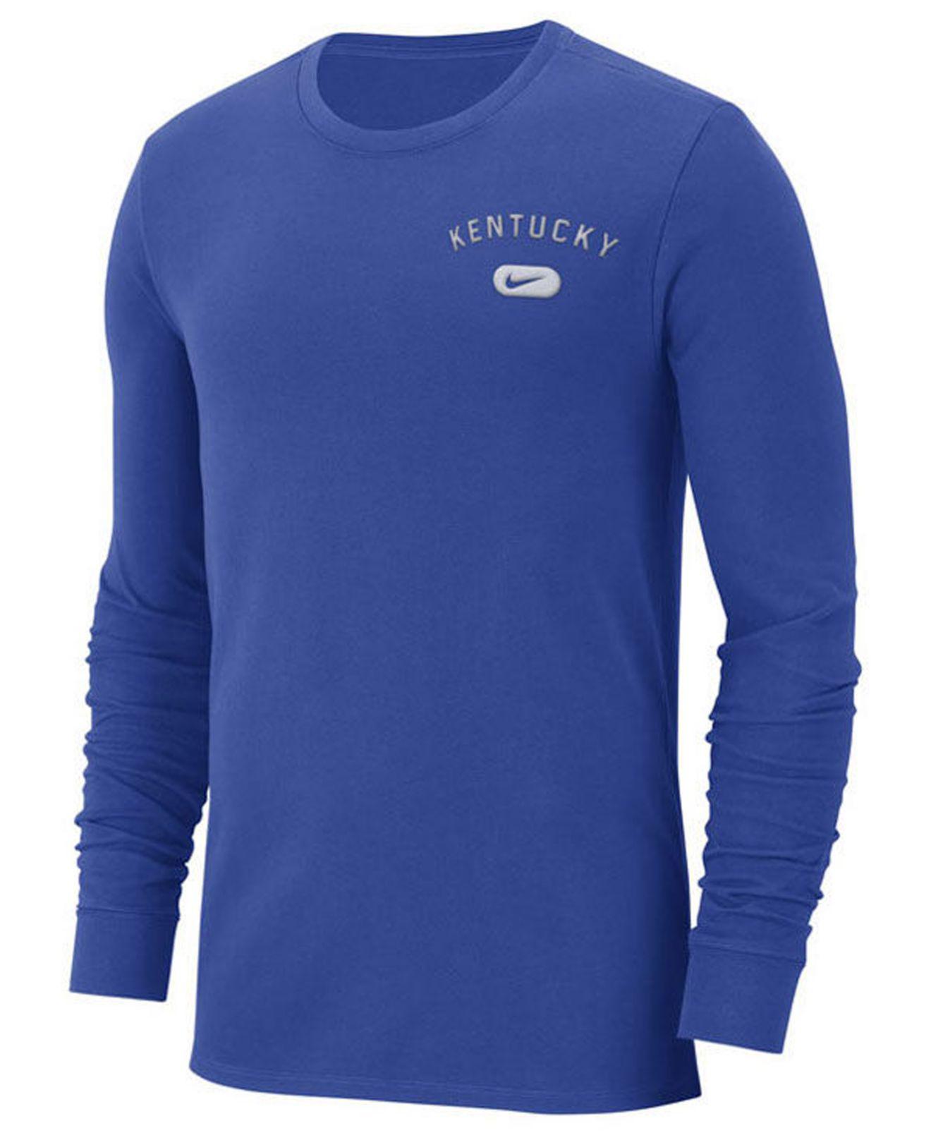Nike Kentucky Wildcats Retro Cotton Long Sleeve T-shirt in Blue for Men ...