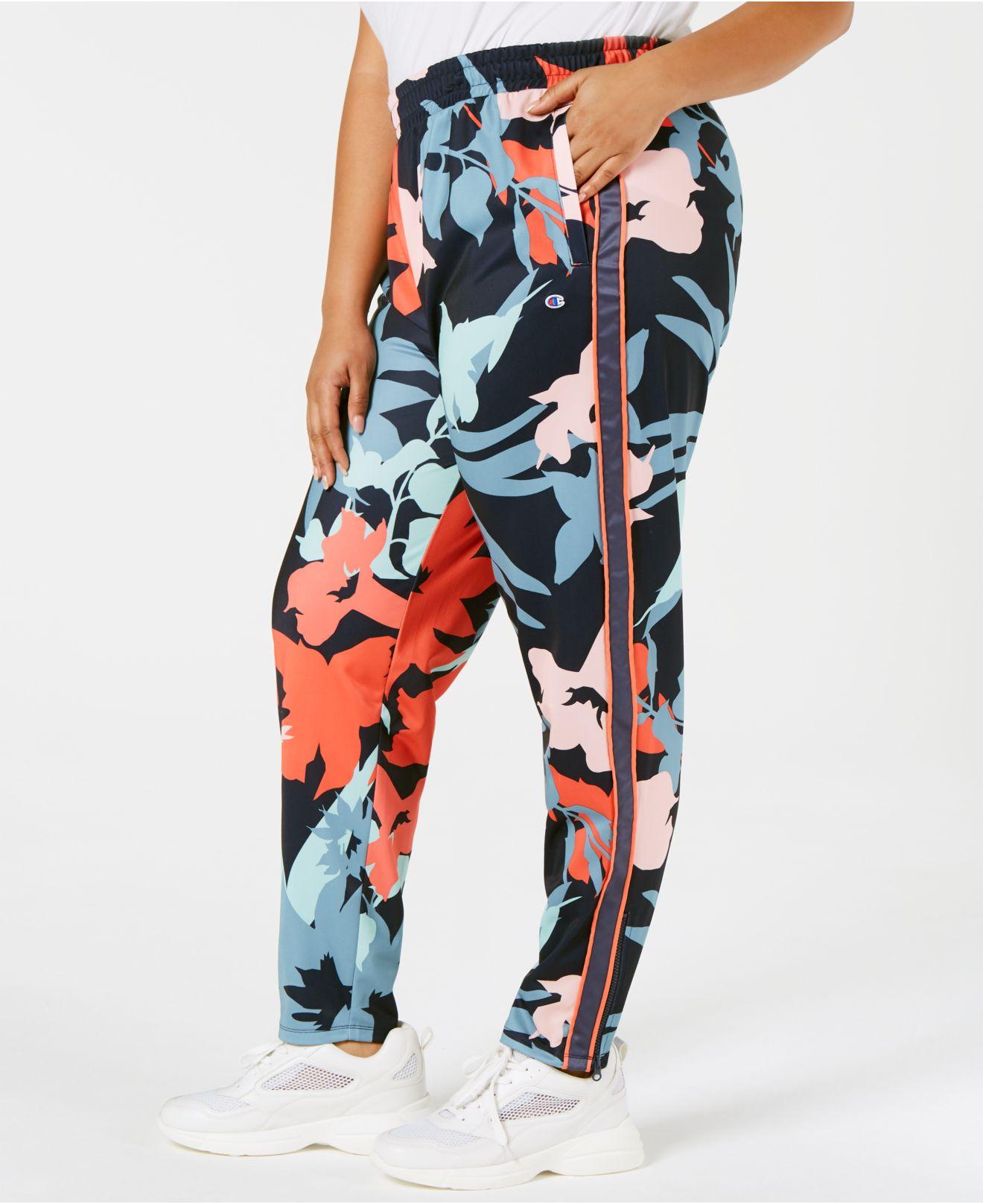 Champion Synthetic Plus Size Printed Track Pants in Blue - Lyst