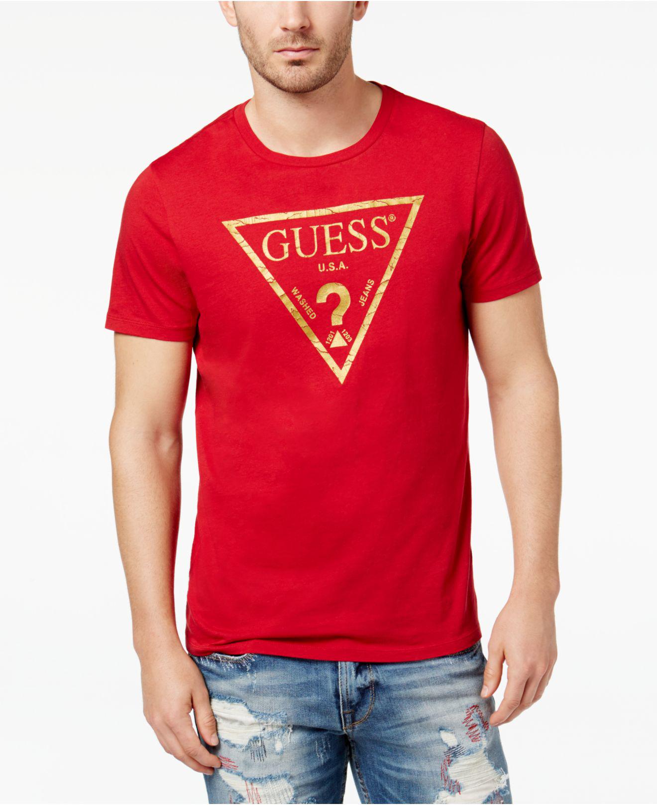 red guess t shirt