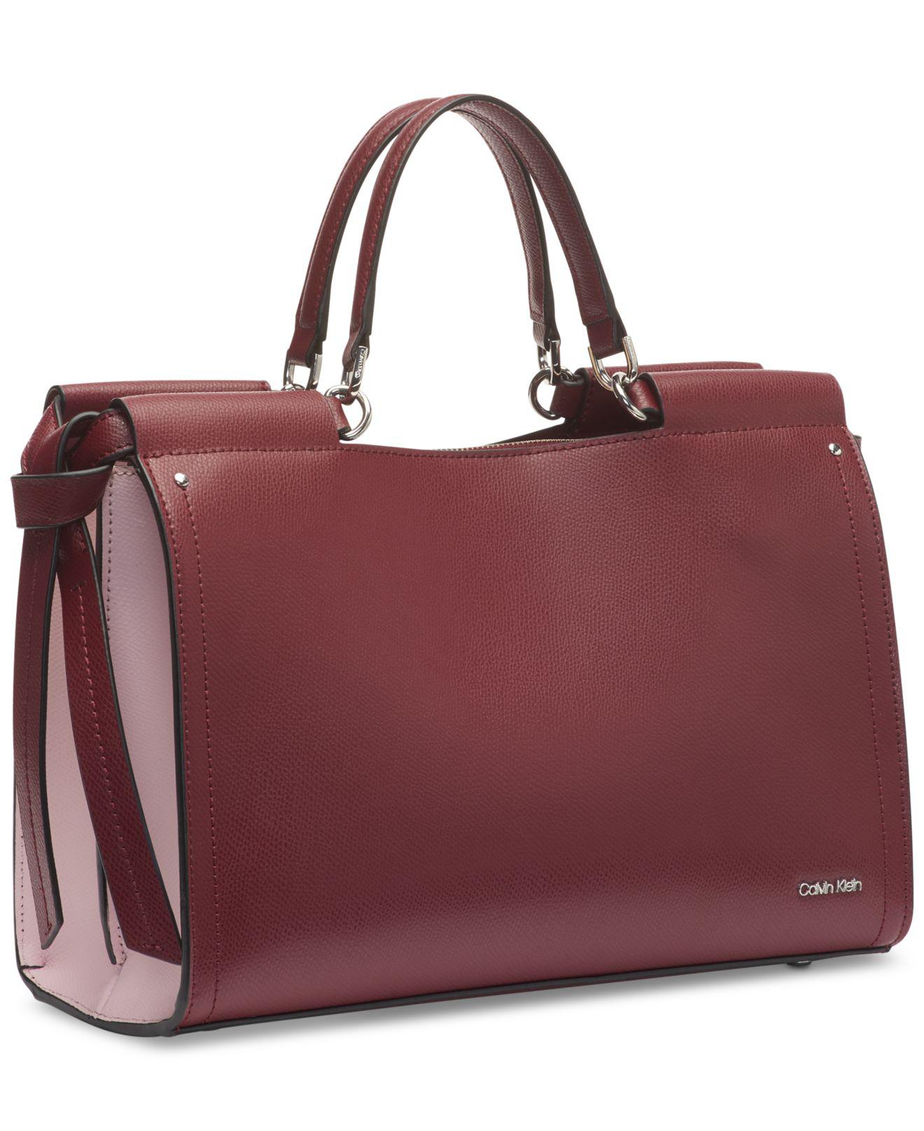 calvin klein callie pebble leather tote