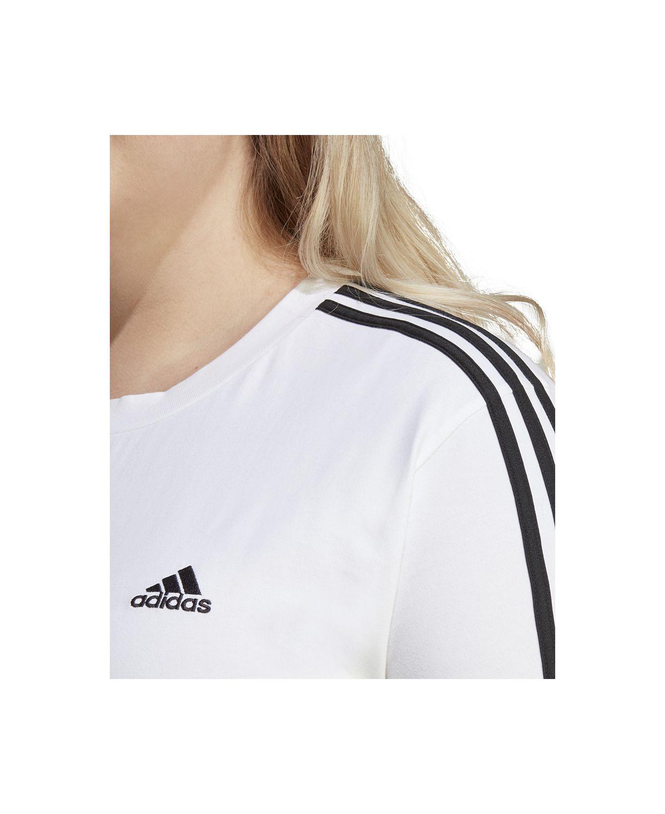 adidas Plus Size Essentials 3-stripes Boyfriend T-shirt Dress in White |  Lyst