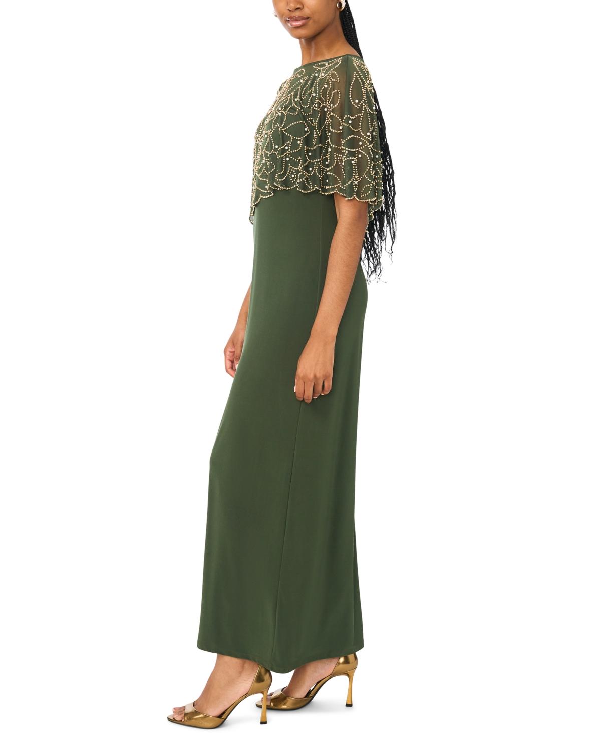 msk formal dresses Msk Women's Short-Sleeve Square Neck Maxi Dress
