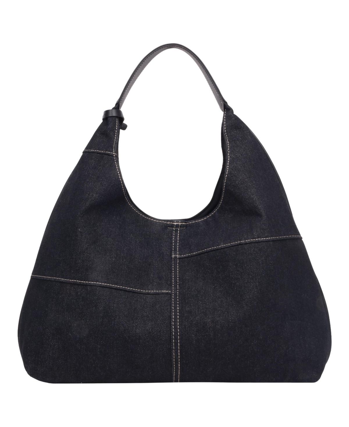 TRUE RELIGION Retro Logo Denim Hobo Bag in Black | Lyst