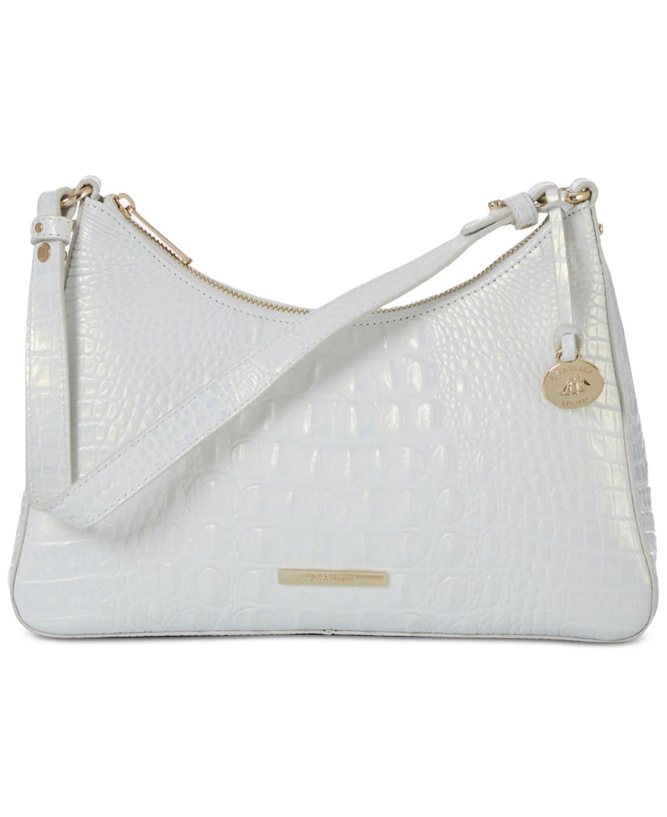 Brahmin Esme Melbourne Embossed Leather Shoulder in Gray Lyst