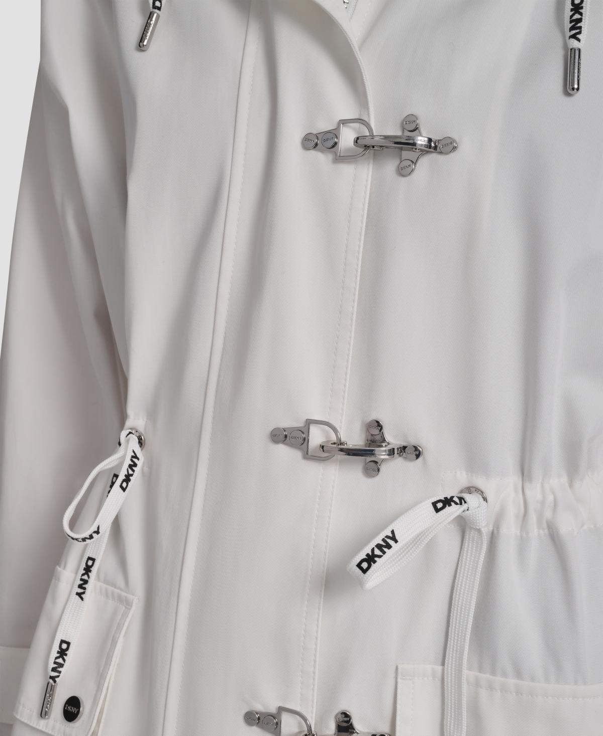 DKNY Fire Clasp Anorak Hooded Metal toggle Jacket in Natural | Lyst