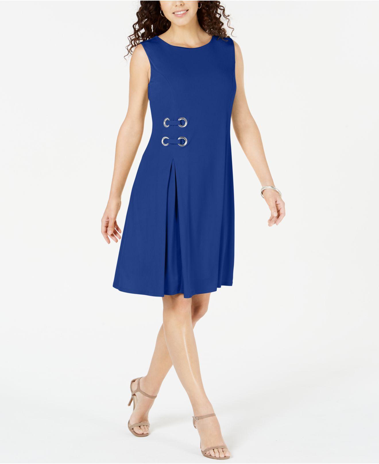 Macy's Jm Collection Petite Grommet-waist Dress, Created For in Blue