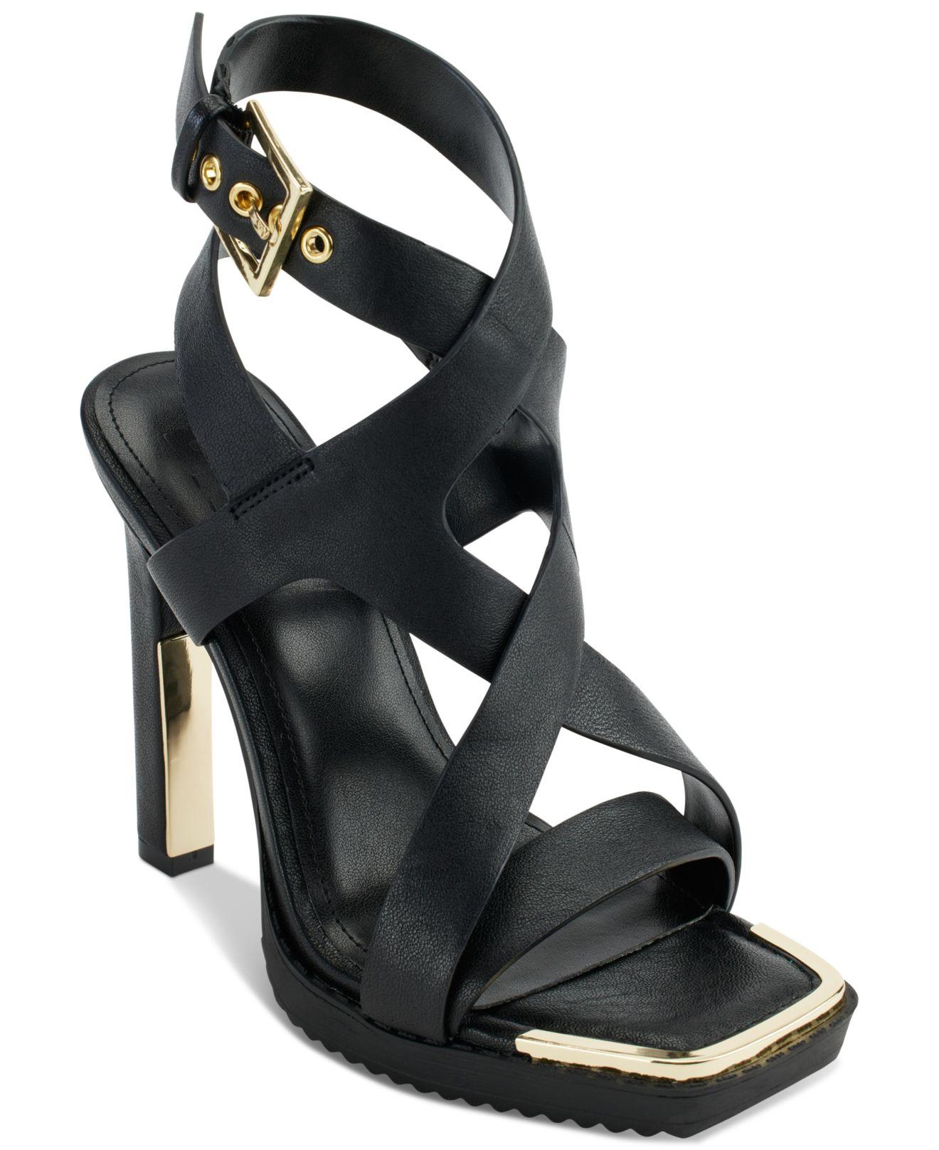 DKNY Mabel Strappy Slingback Sandals in Black | Lyst