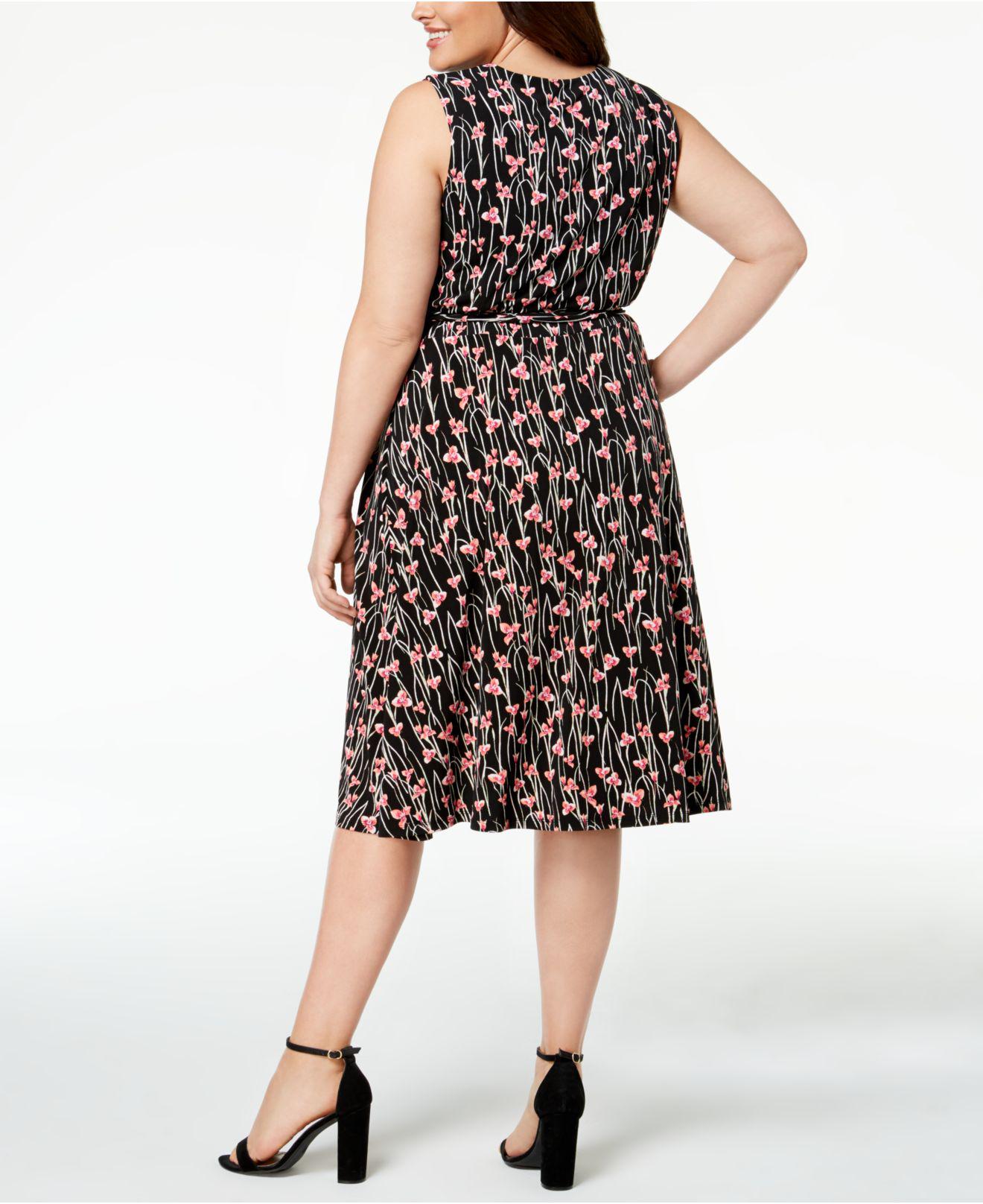 macy's black floral dress