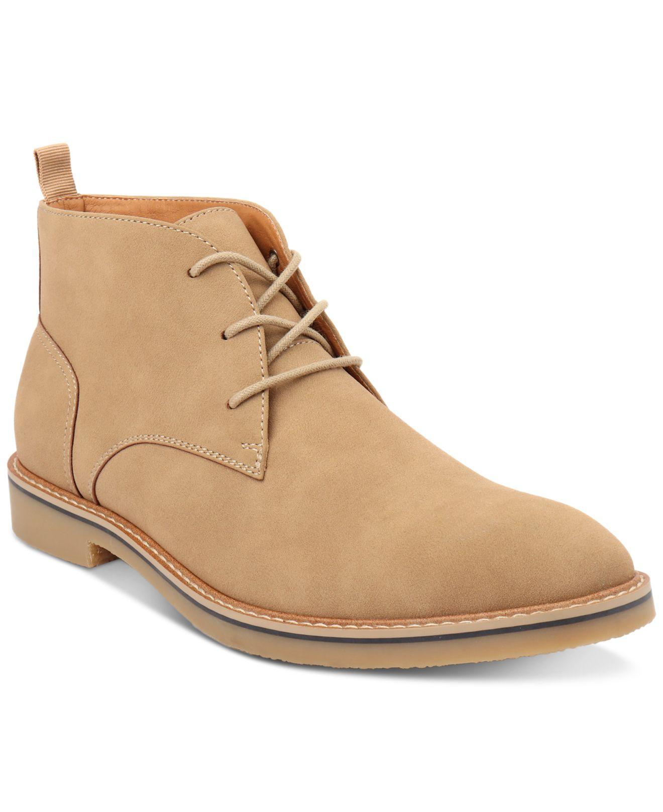 Alfani Faux-leather Lace-up Chukka Boots, Created For Macy's in Natural ...