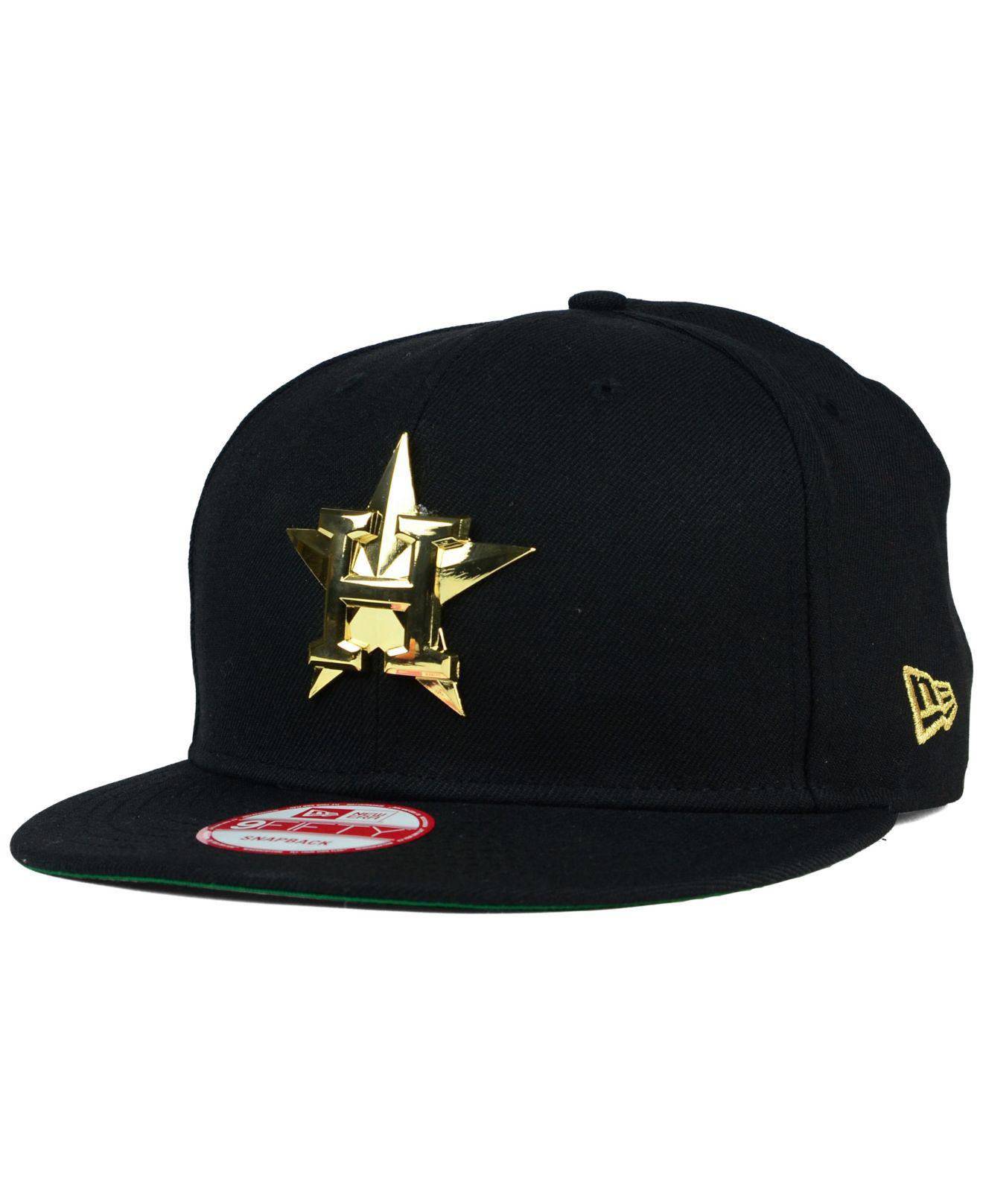 KTZ Houston Astros League O'gold 9fifty Snapback Cap in Black for Men