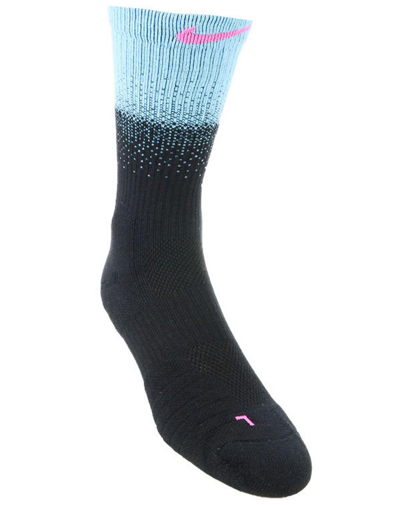 blue and pink elite socks