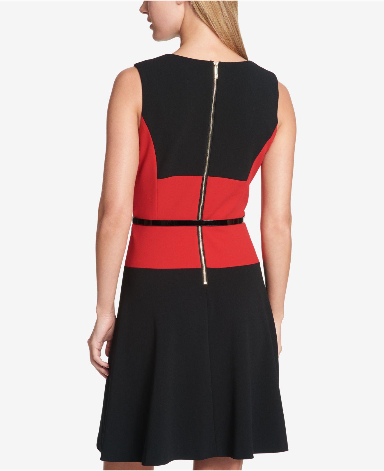tommy hilfiger red and black dress