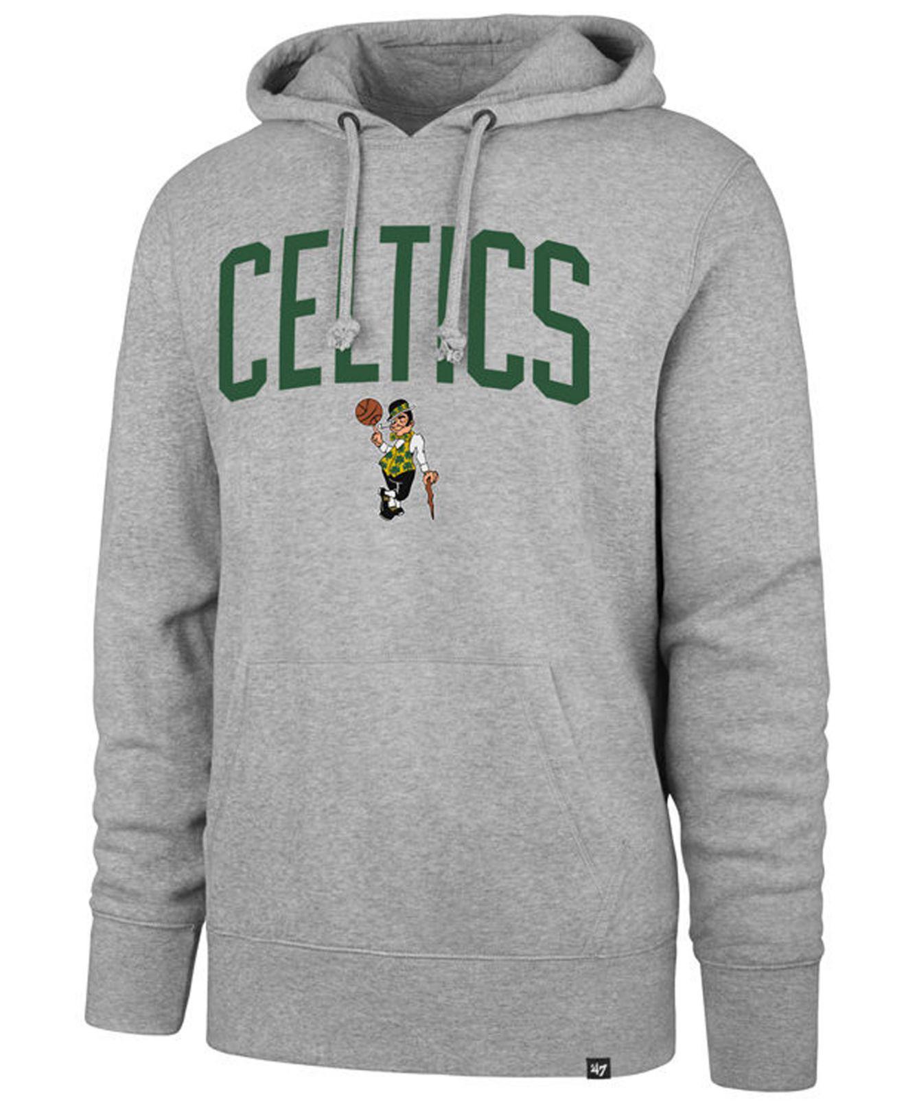 Boston celtics gray pregame pullover hoodie short sleeve Clearance