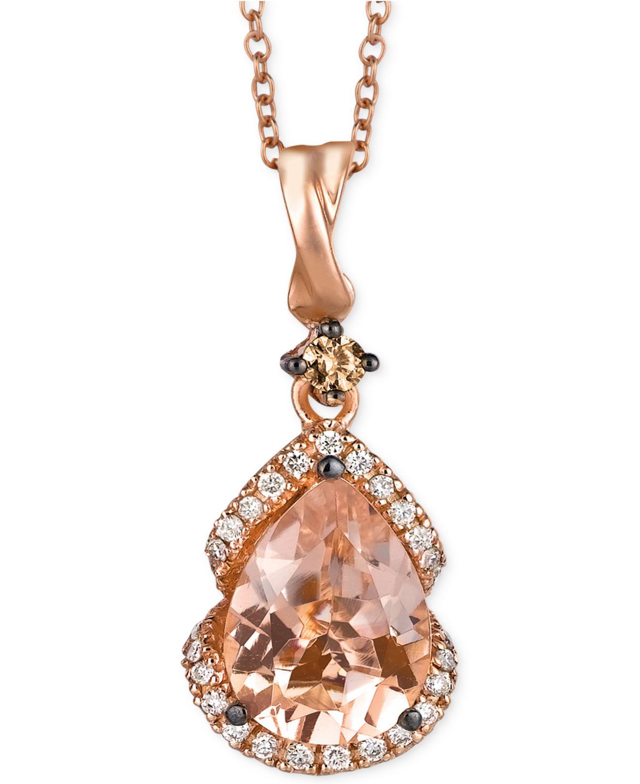 Le Vian Peach (11/5 Ct. T.w.) And Diamond (1/5 Ct. T.w.) Pendant Necklace In 14k Rose