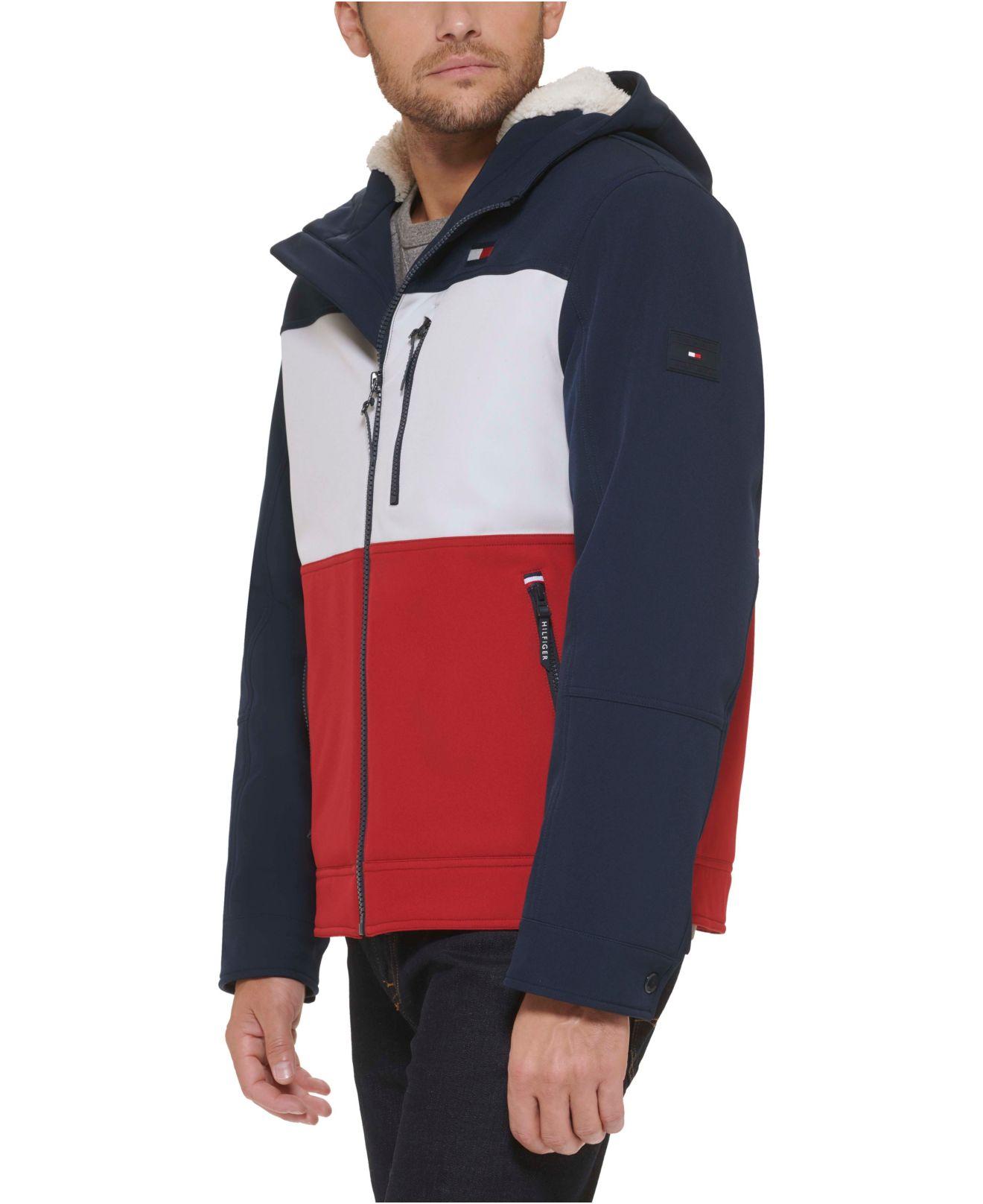 Tommy Hilfiger Men's Sherpa-Lined Softshell Hooded Jacket - Macy's