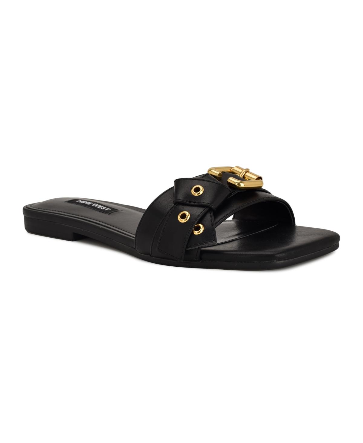 【NINE WEST】Dynasti エンブレス フラットサンダル Dynasti Embellished Flat Sandals – Nine West