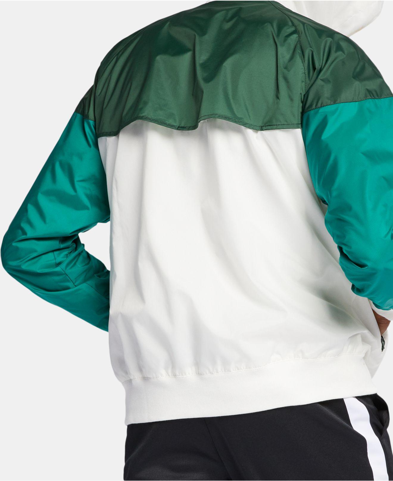 nike windrunner green and white