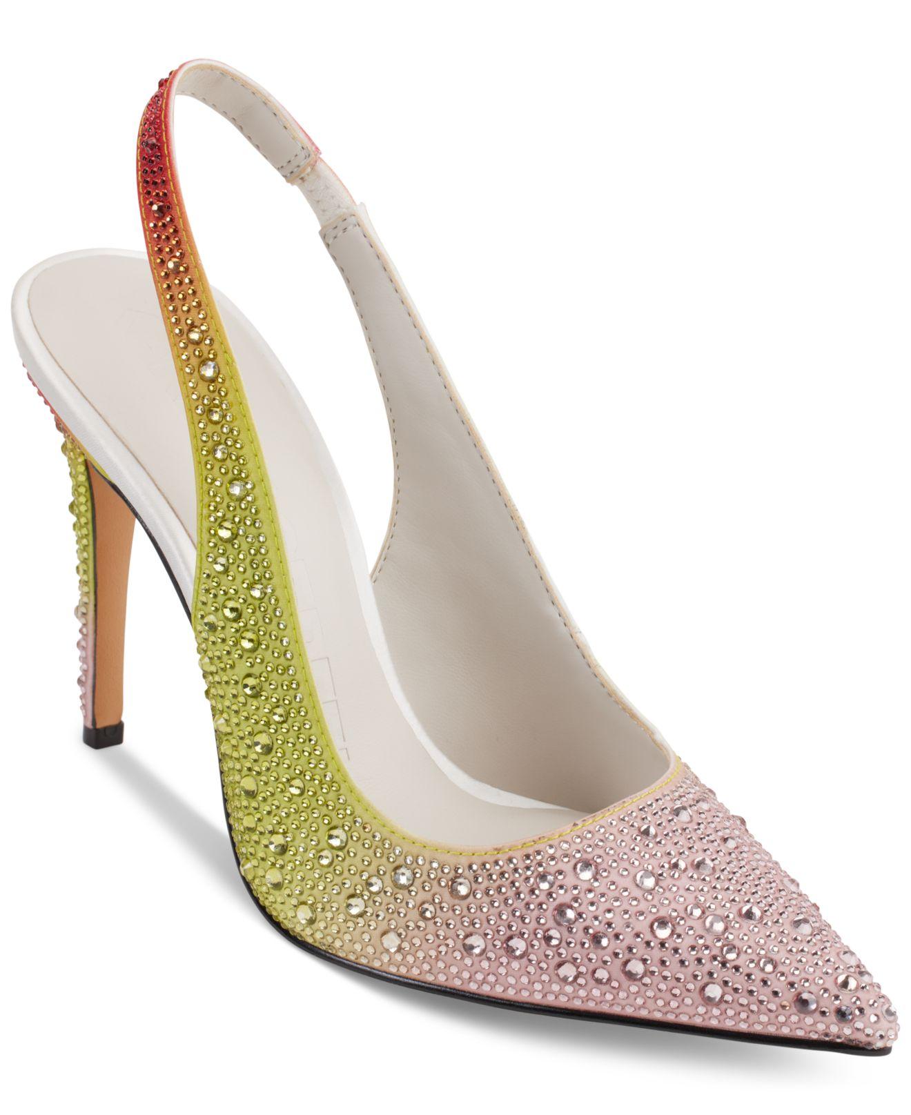 Karl Lagerfeld Slipon Pointedtoe Slingback Pumps in Pink Lyst