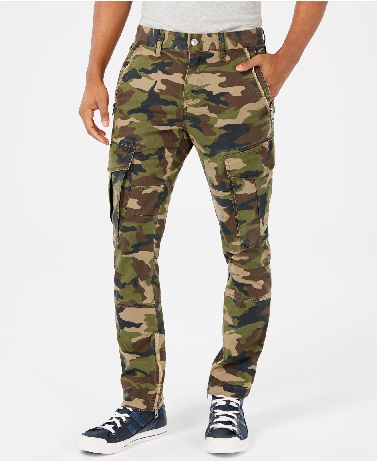 Guess Cotton Carter Twill Camo Cargo Pants in Green for Men - Lyst