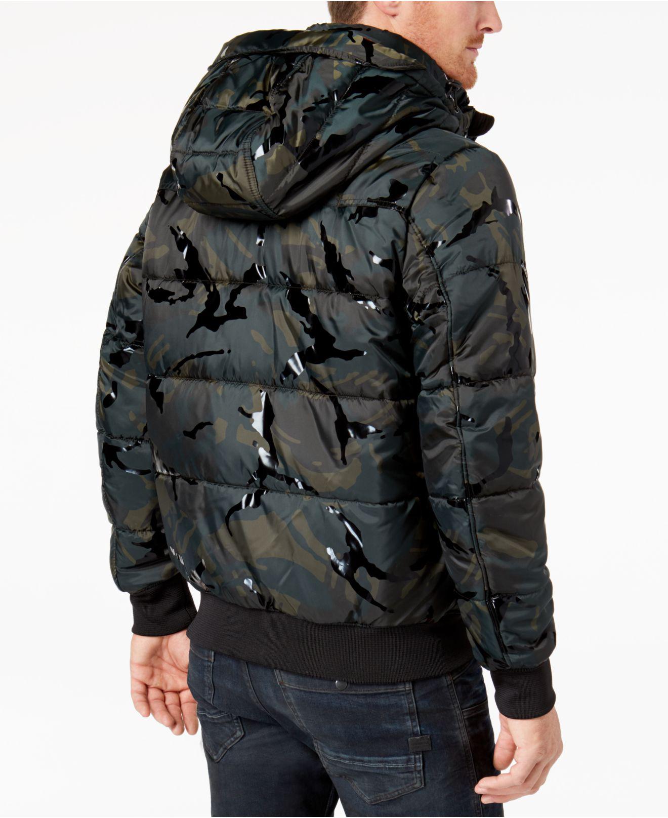 G-Star RAW Synthetic Men's Hooded Camo Puffer Coat for Men | Lyst