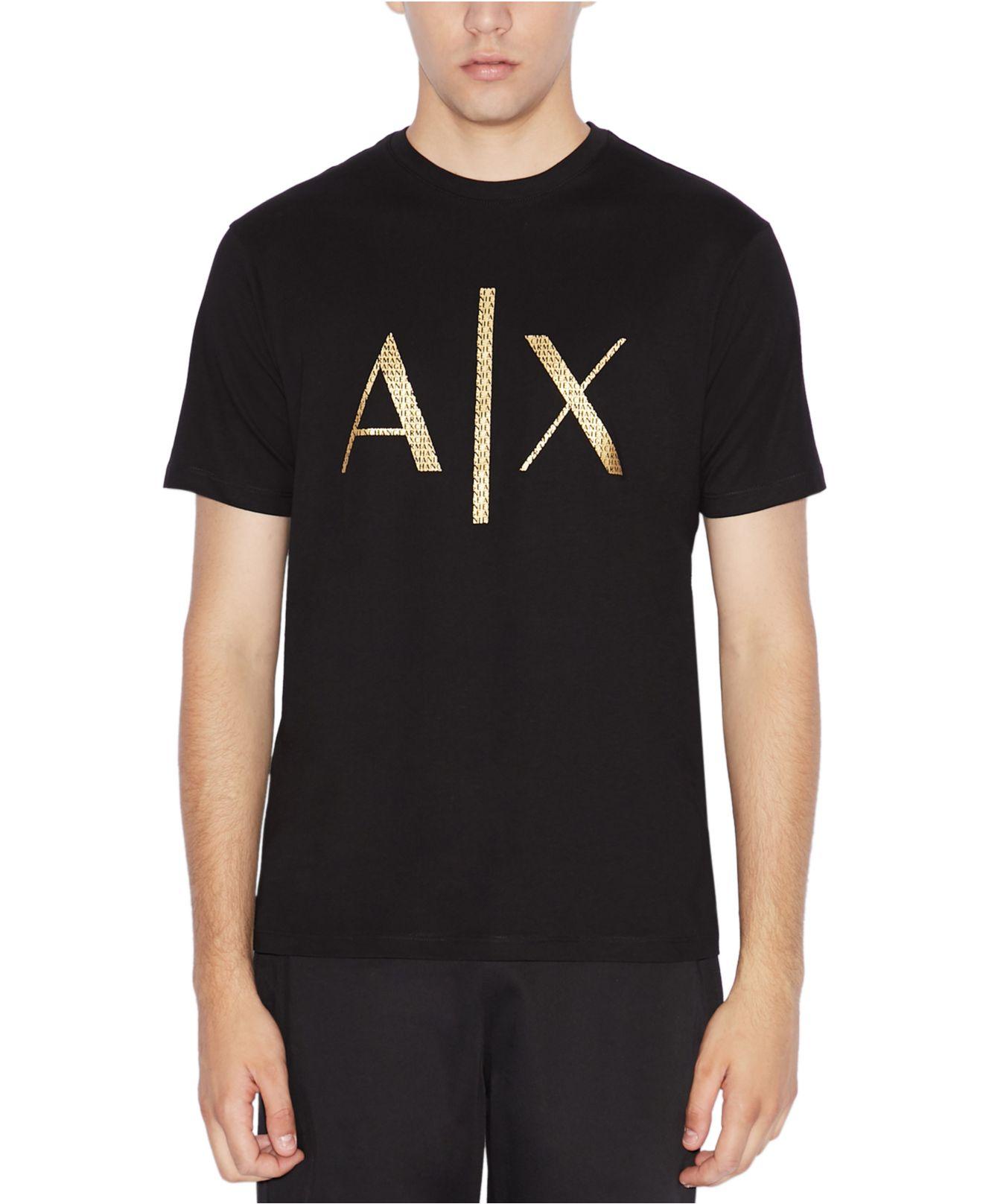 armani t shirt black and gold