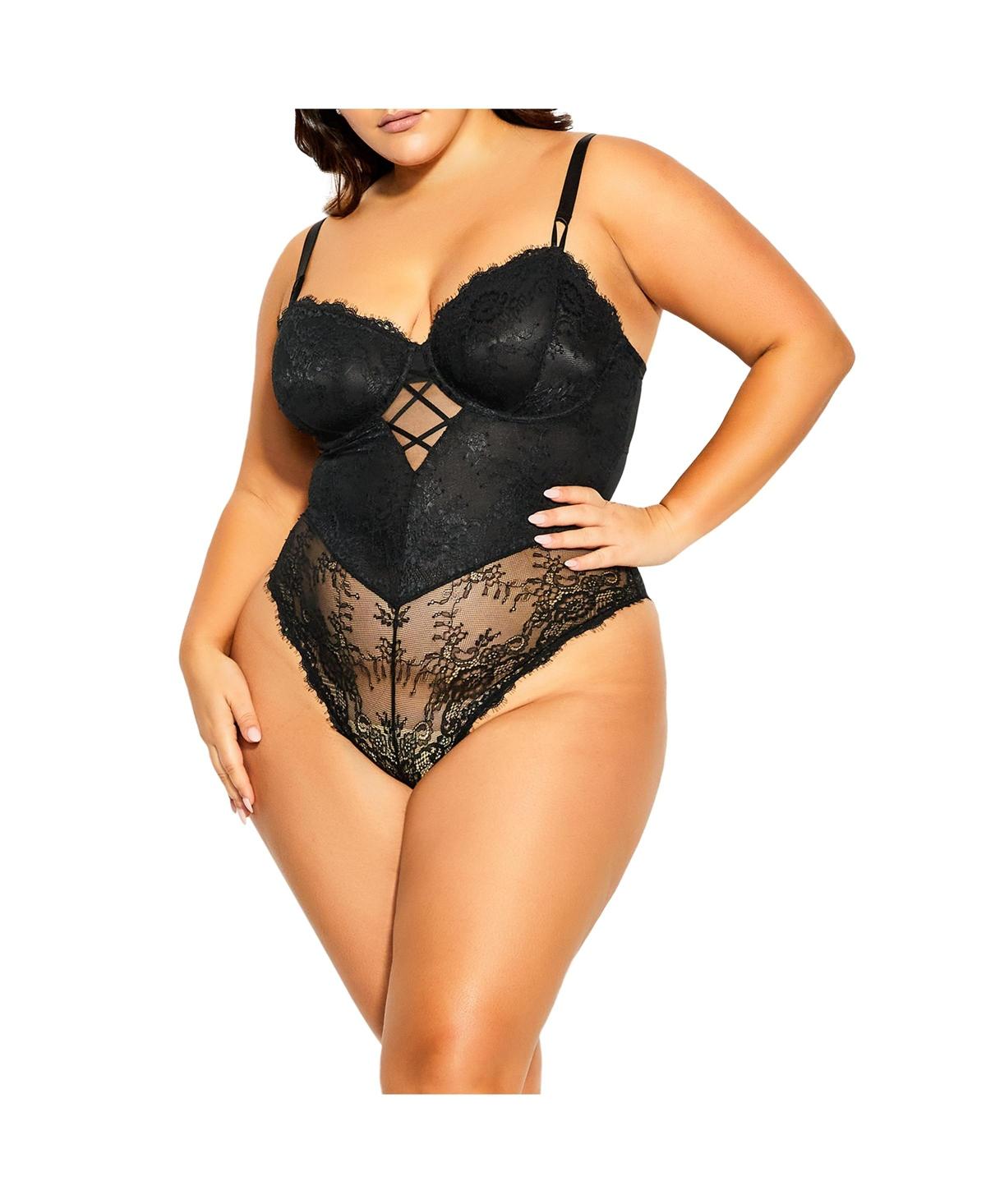 Plus Size Lace Underwired Lingerie Bodysuit