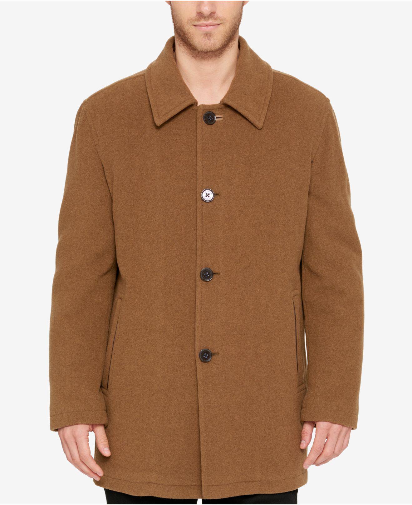 Cole Haan Woolblend Coat in Camel (Brown) for Men Lyst
