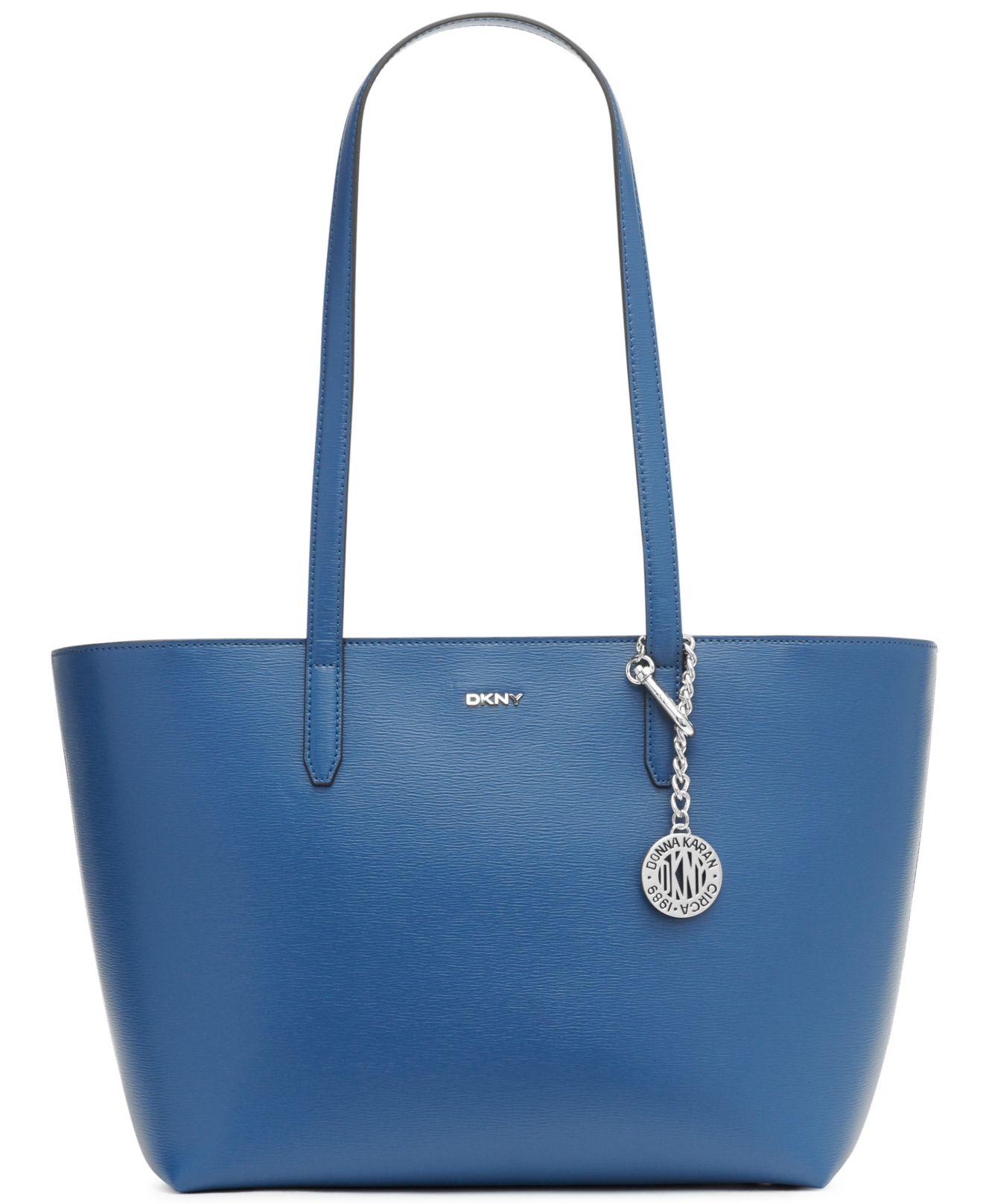 DKNY Bryant Medium Zippered Tote Bag in Blue Lyst