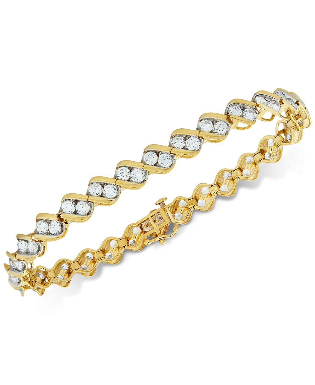 Macy's Diamond Twostone Link Bracelet (6 Ct. T.w.) In 14k Gold in
