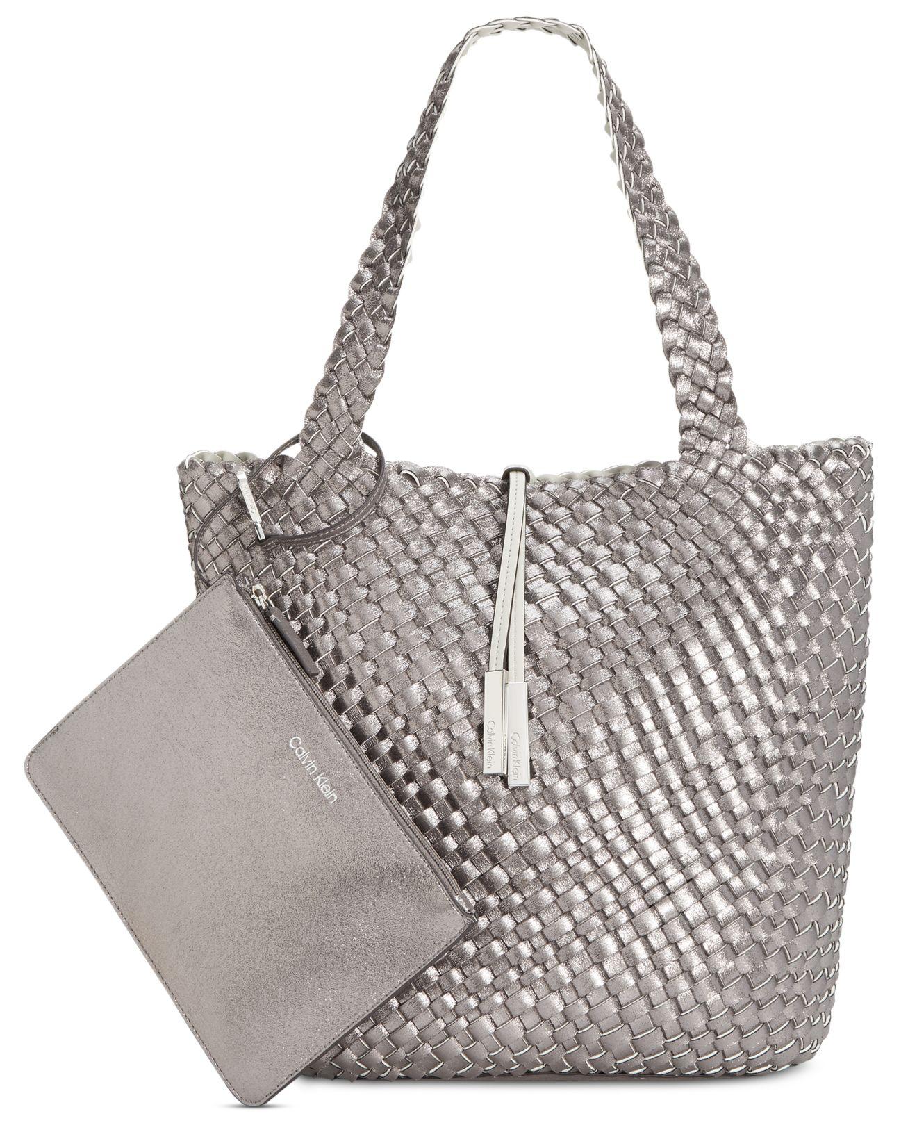 Calvin Klein Naomi Woven Tote | Lyst