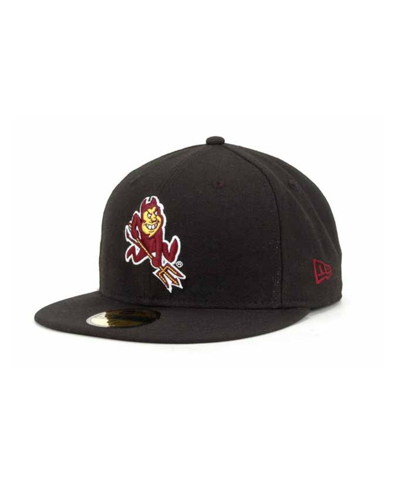 Men's New Era Black/Maroon Arizona State Sun Devils Basic Low Profile  59FIFTY Fitted Hat