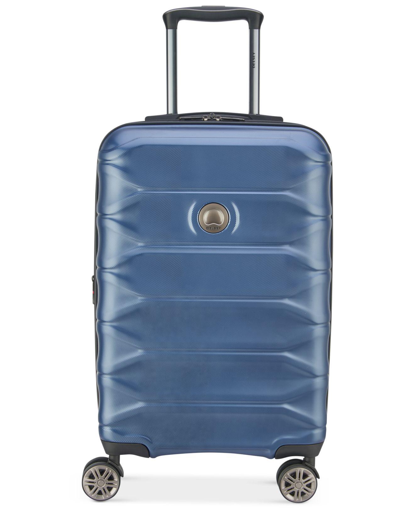 Delsey Meteor 21" Hardside Expandable Carryon Spinner Suitcase in Blue