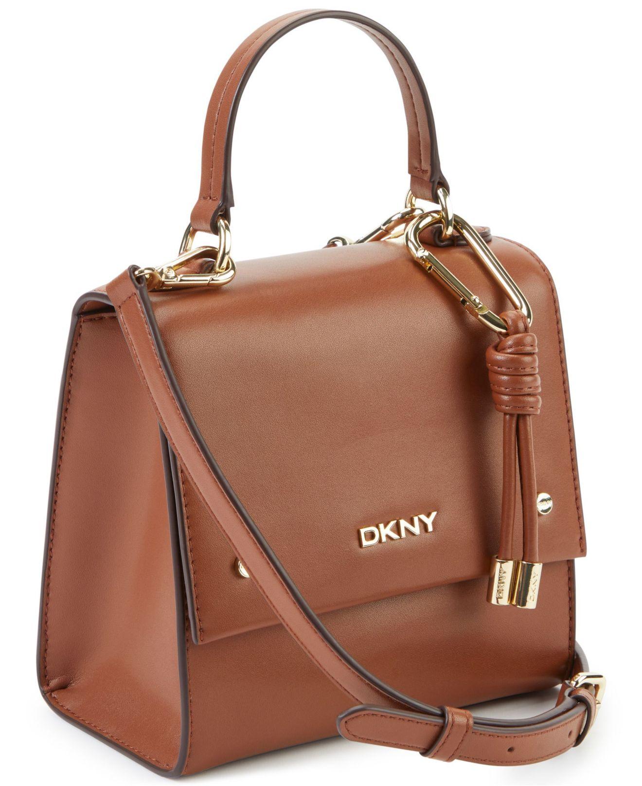 DKNY Mackenzie Mini Top Handle Handbag in Brown | Lyst